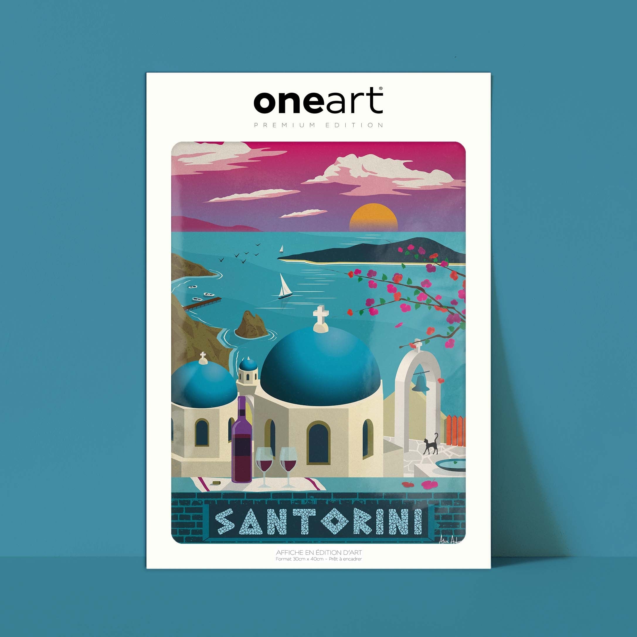 Affiche de voyage Grèce - Santorin par Alex Asfour
