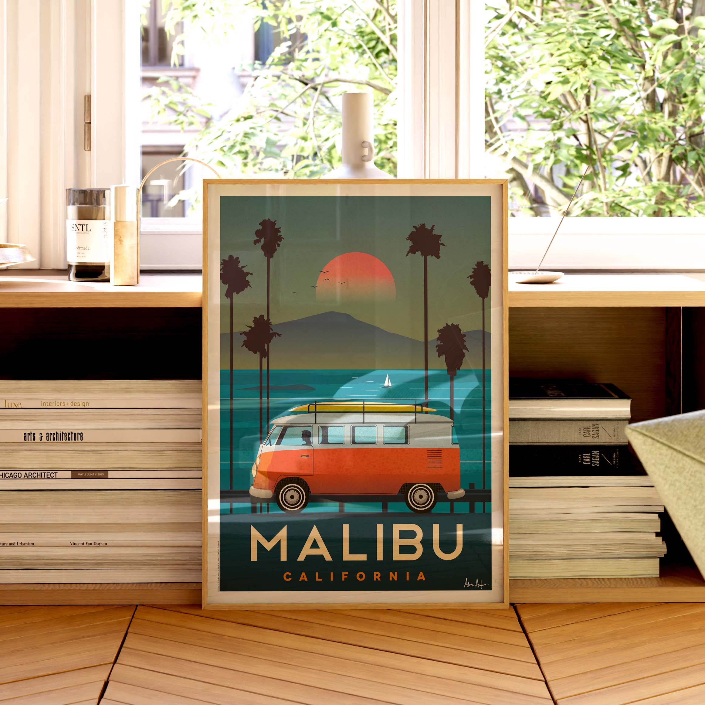 Affiche de voyage États-Unis - Malibu par Alex Asfour