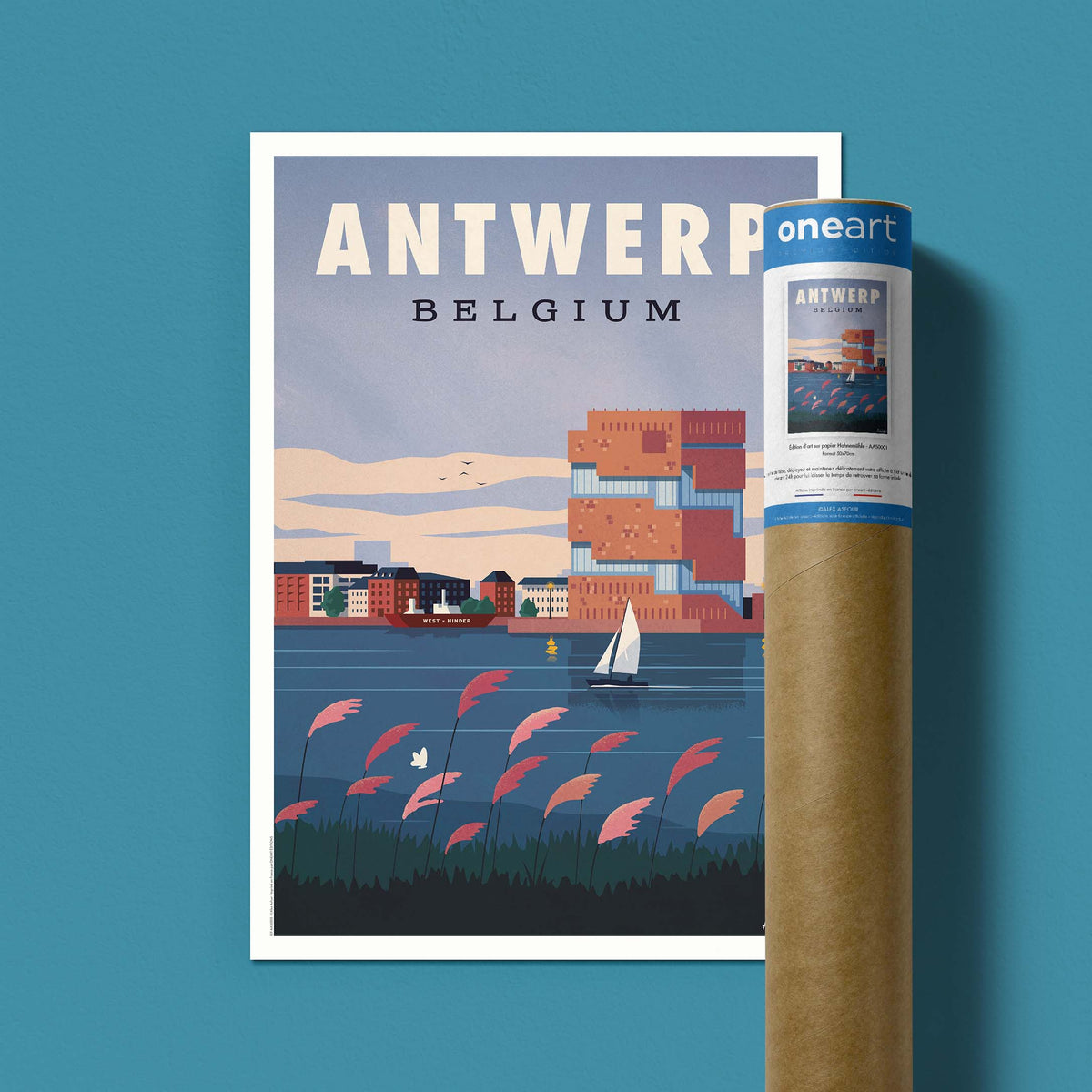 Affiche de voyage Belgique - Anvers par Alex Asfour