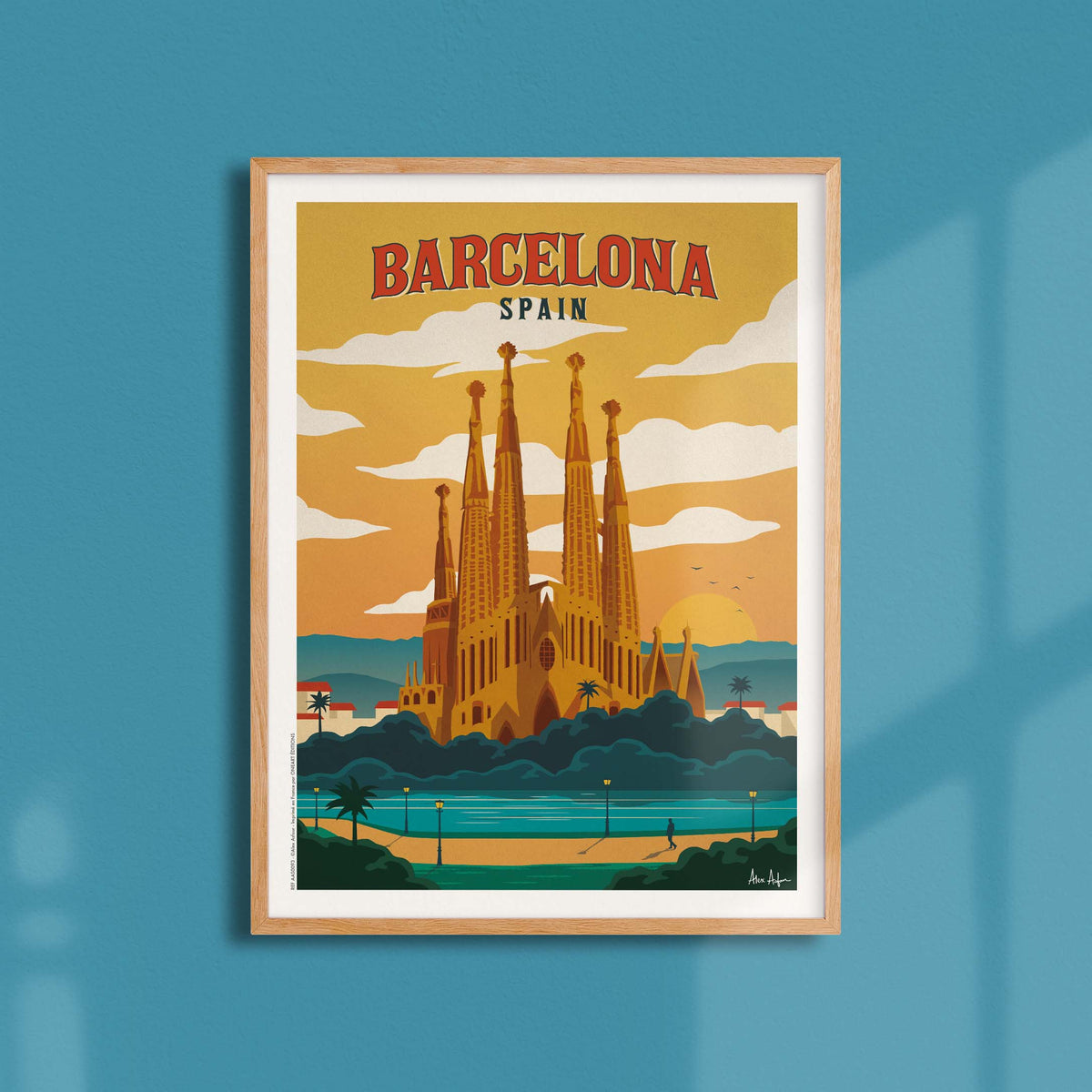 Affiche de voyage Espagne - Barcelone par Alex Asfour