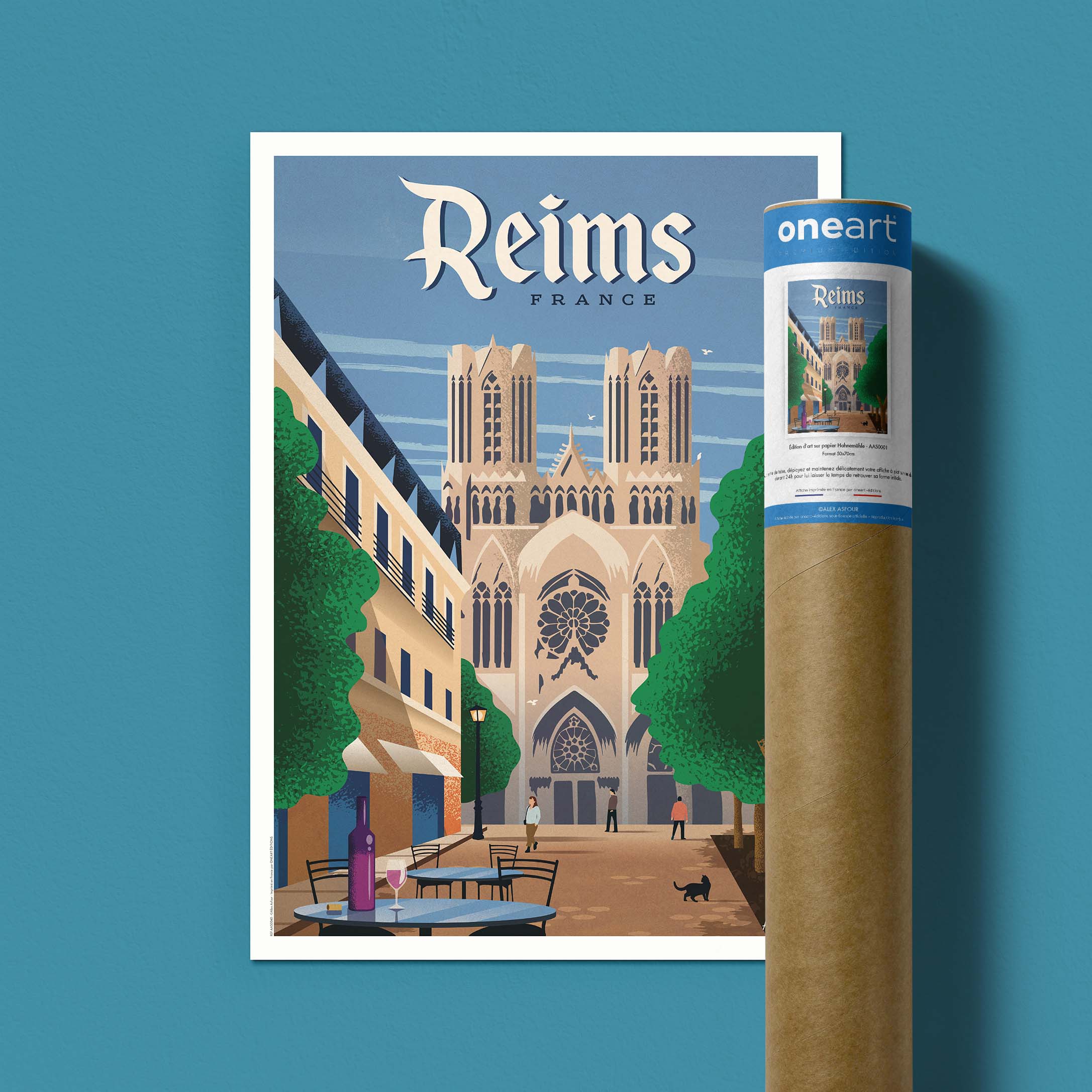 Affiche de voyage France - Reims par Alex Asfour