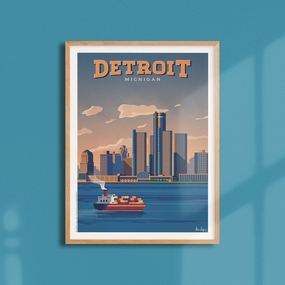 Affiche de voyage États-Unis - Détroit par Alex Asfour
