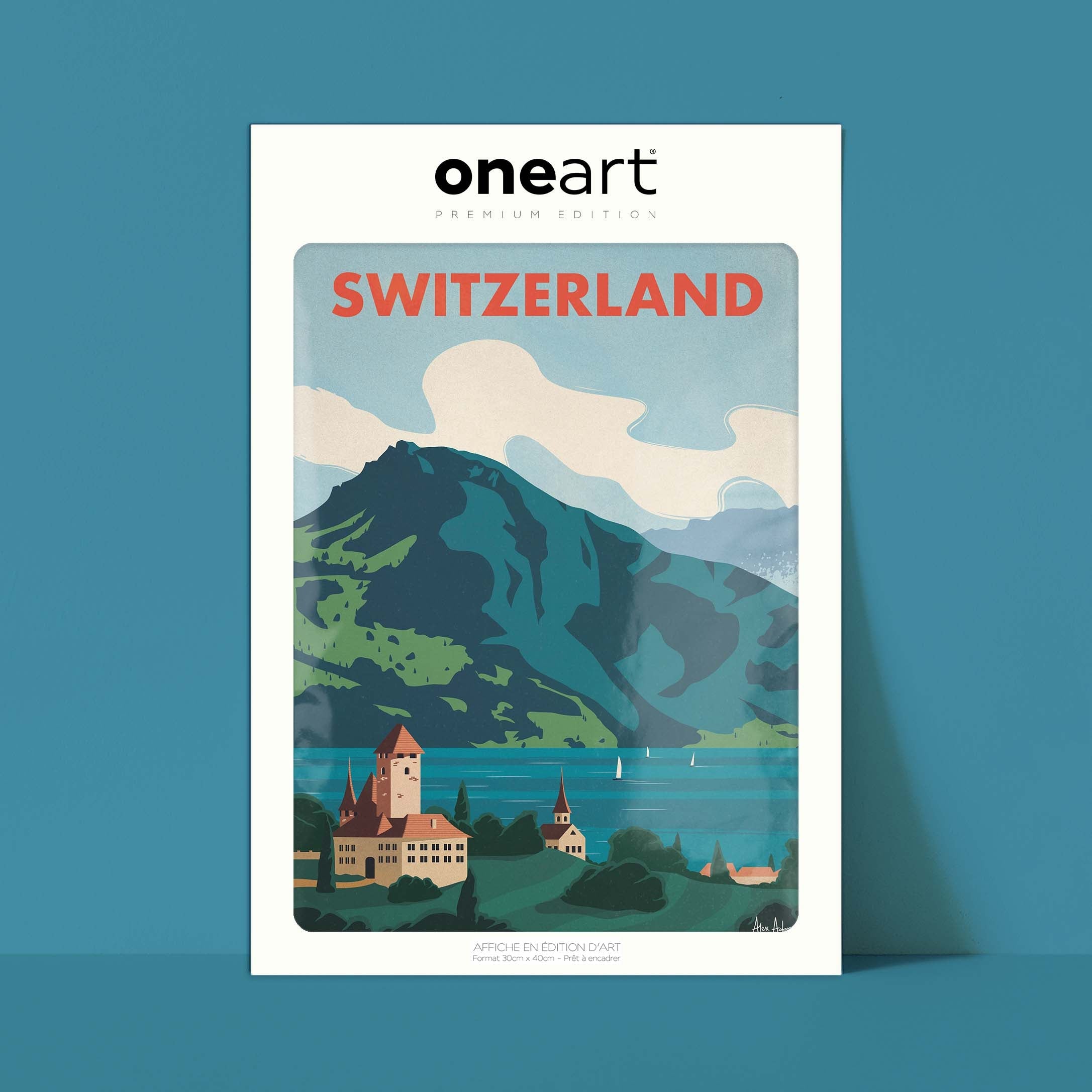 Affiche de voyage Suisse - Lac par Alex Asfour