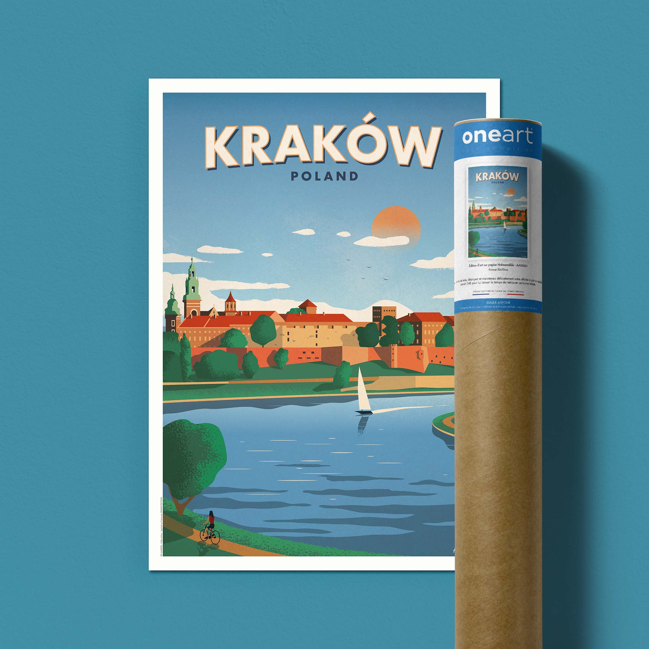 Affiche de voyage Pologne - Cracovie par Alex Asfour