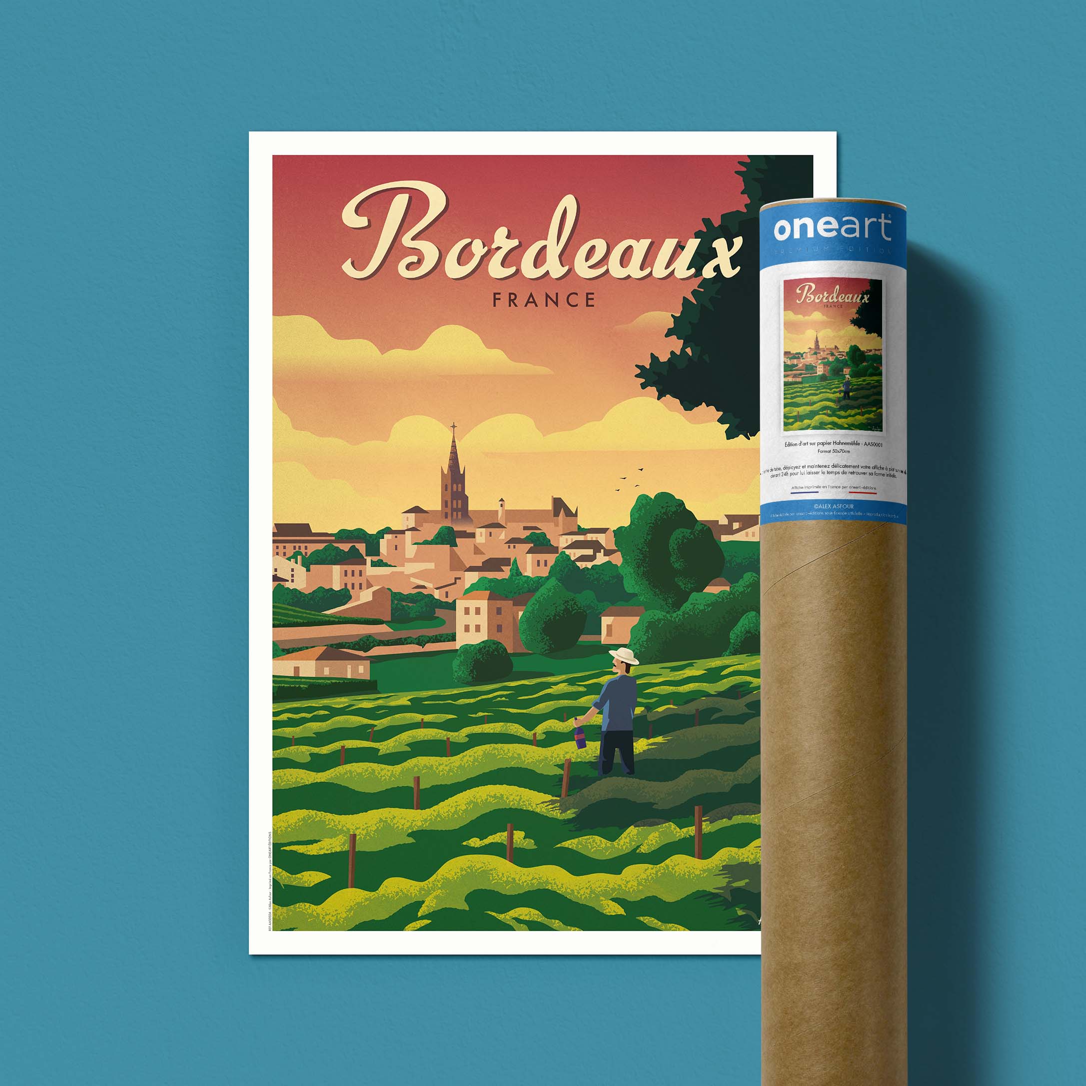 Affiche de voyage France - Bordeaux par Alex Asfour