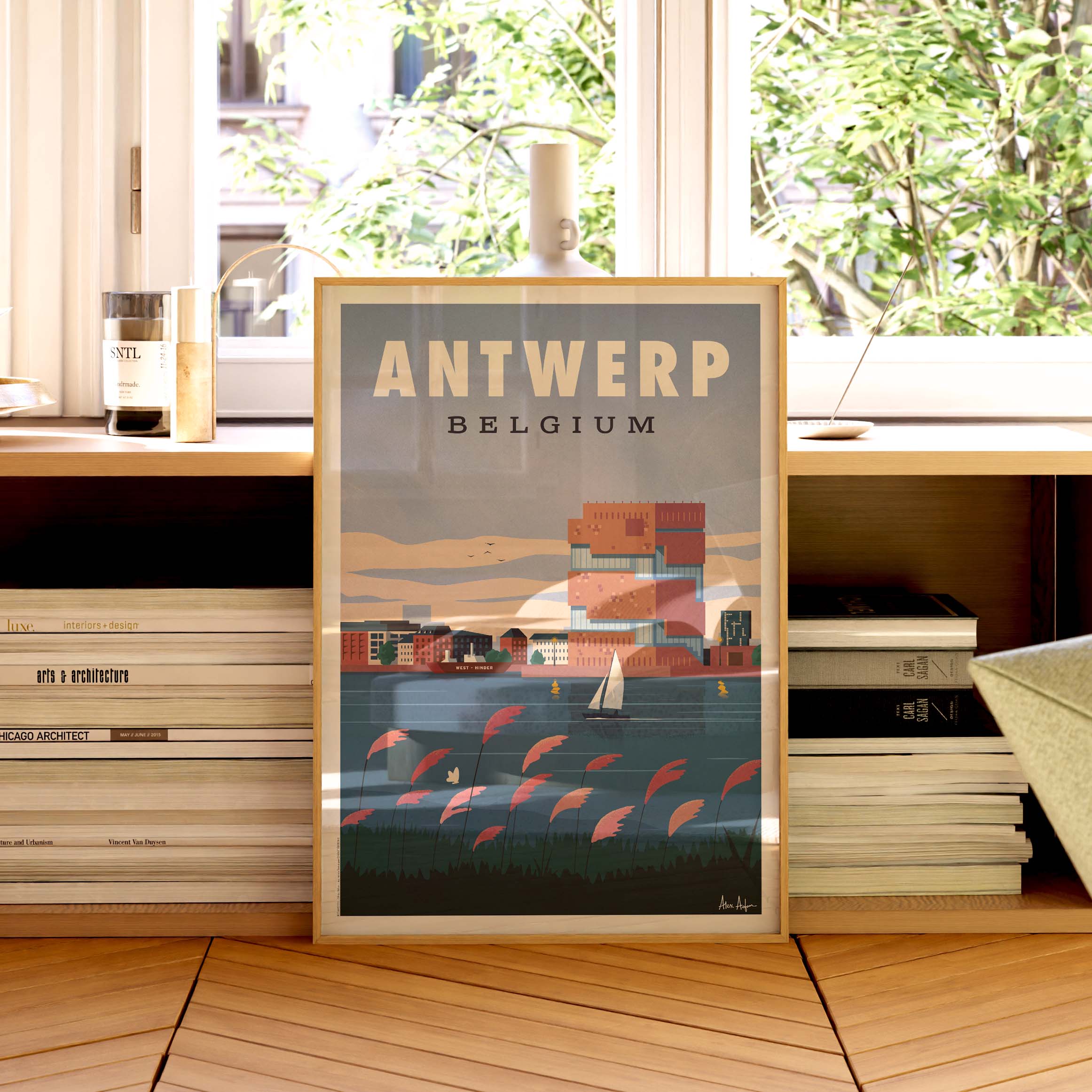 Affiche de voyage Belgique - Anvers par Alex Asfour