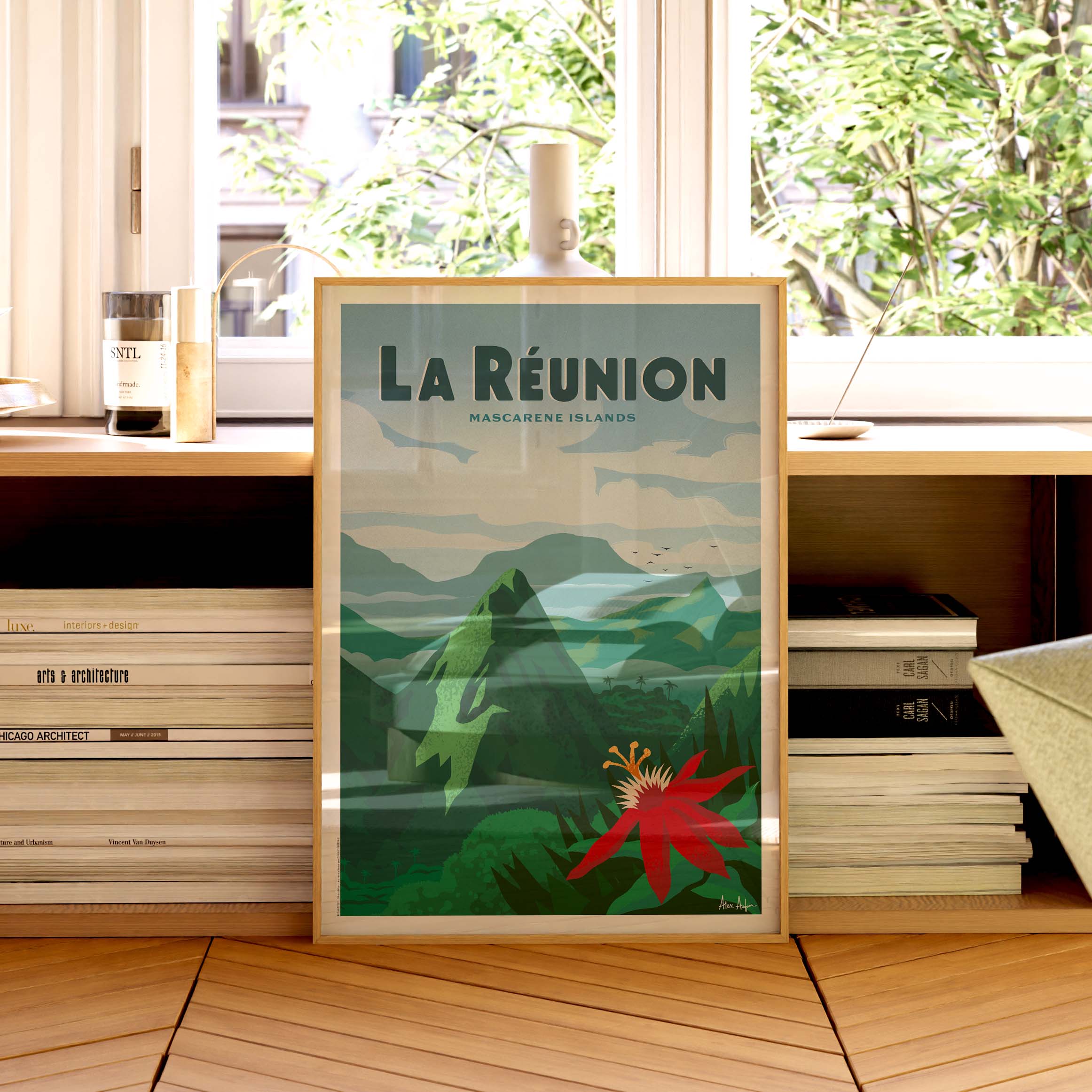 Affiche de voyage France - La Réunion par Alex Asfour