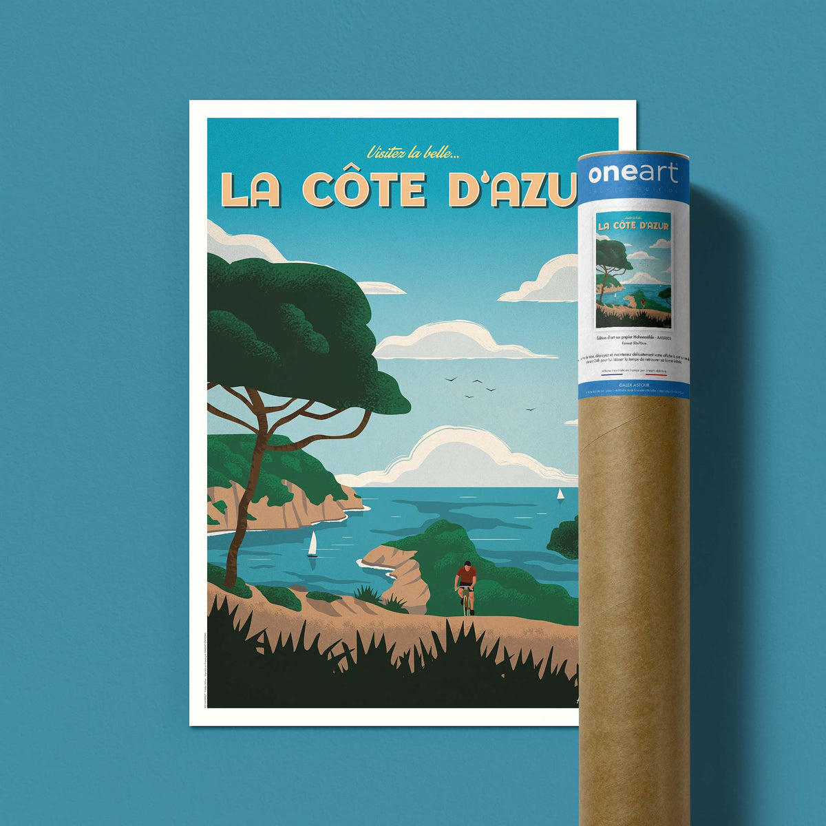 Affiche de voyage France - La Côte d’Azur par Alex Asfour