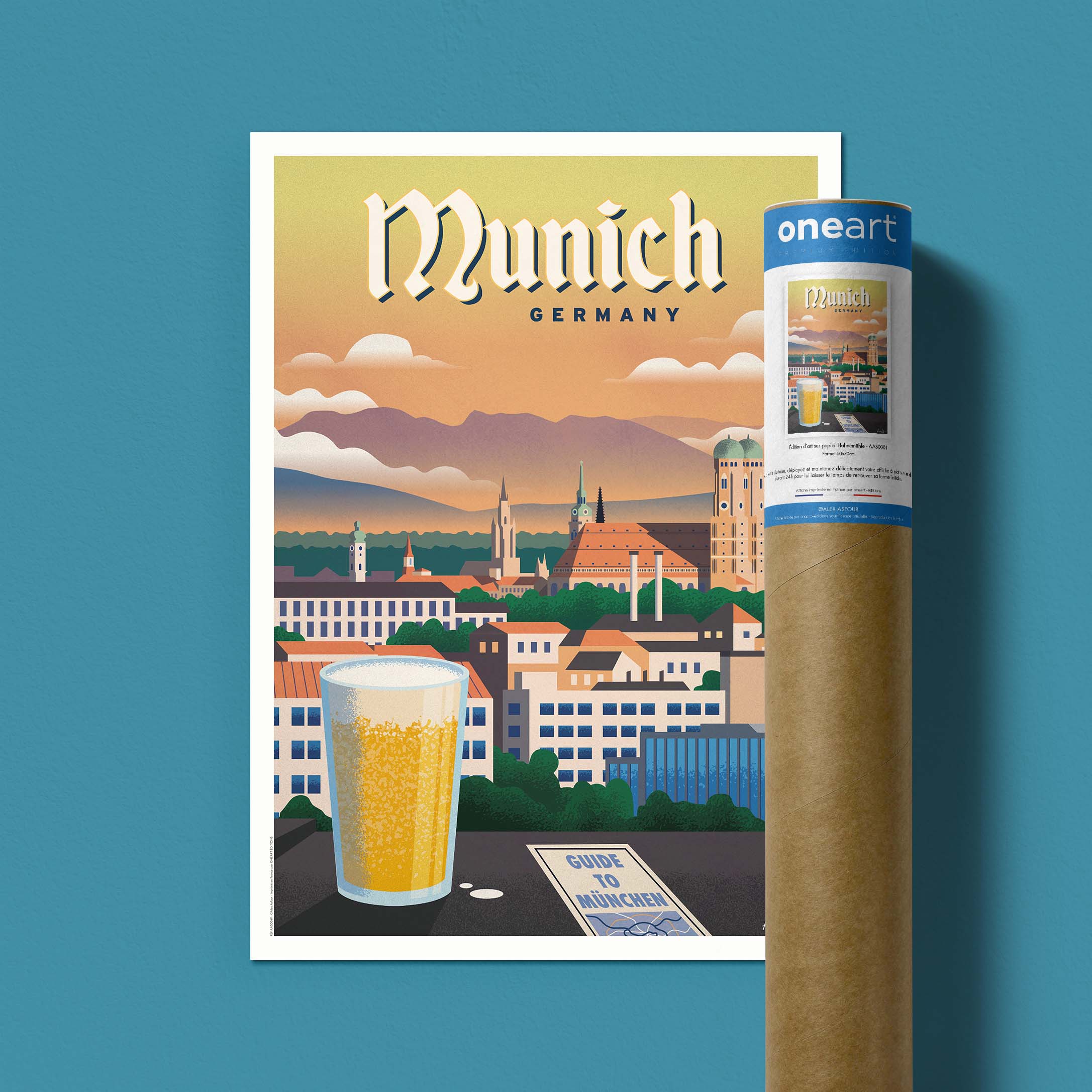 Affiche de voyage Allemagne - Munich par Alex Asfour