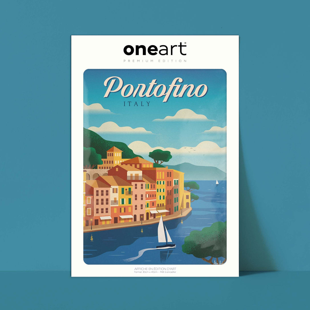 Affiche de voyage Italie - Portofino par Alex Asfour