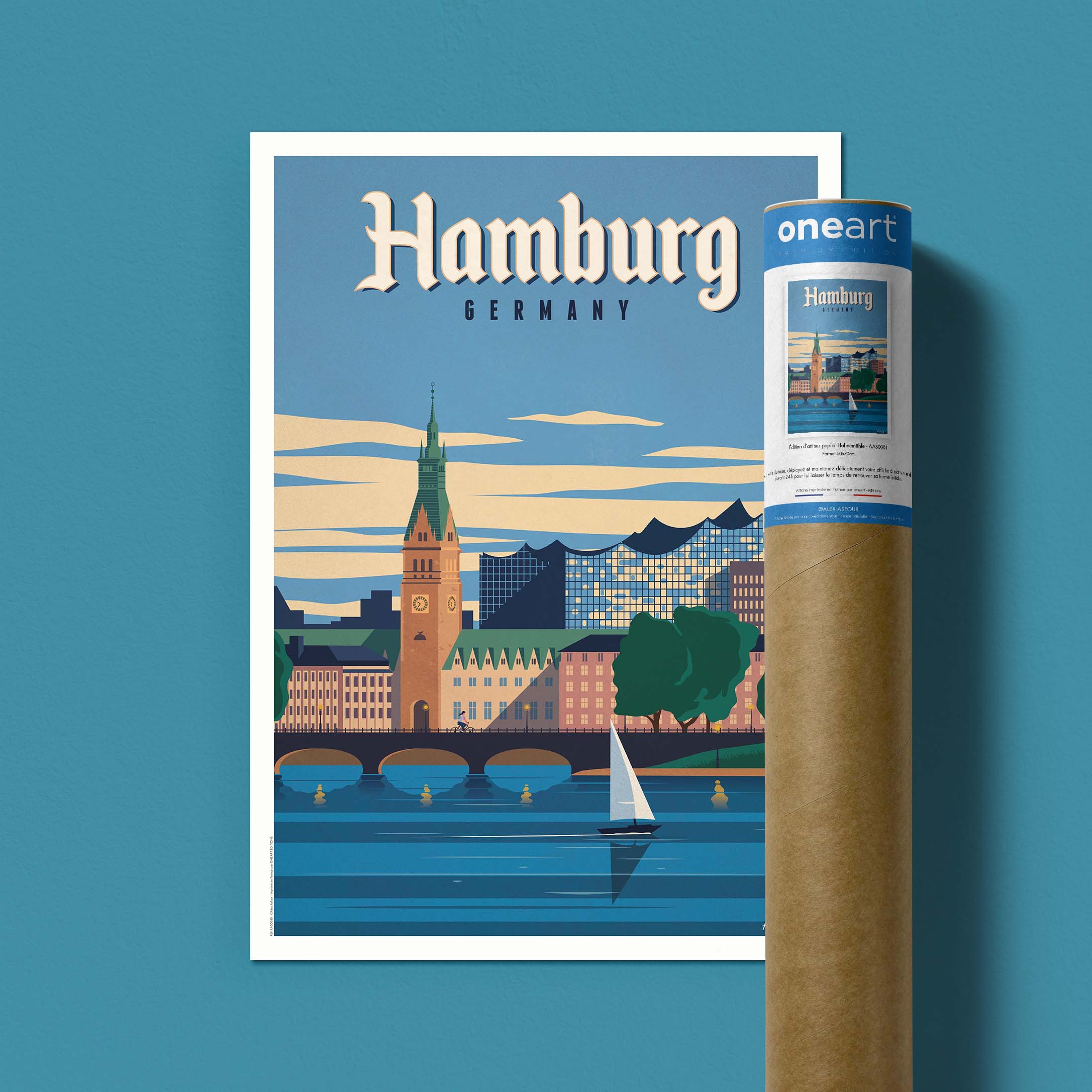 Affiche de voyage Allemagne - Hambourg par Alex Asfour
