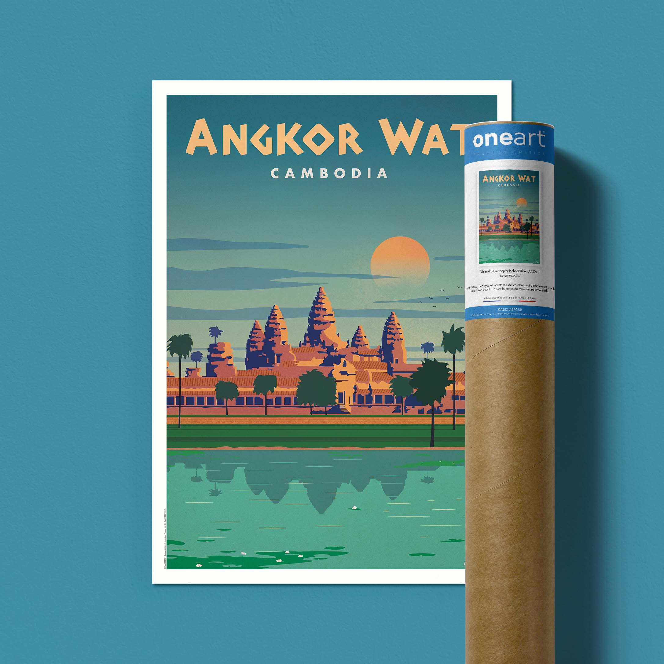 Affiche de voyage Cambodge - Angkor par Alex Asfour