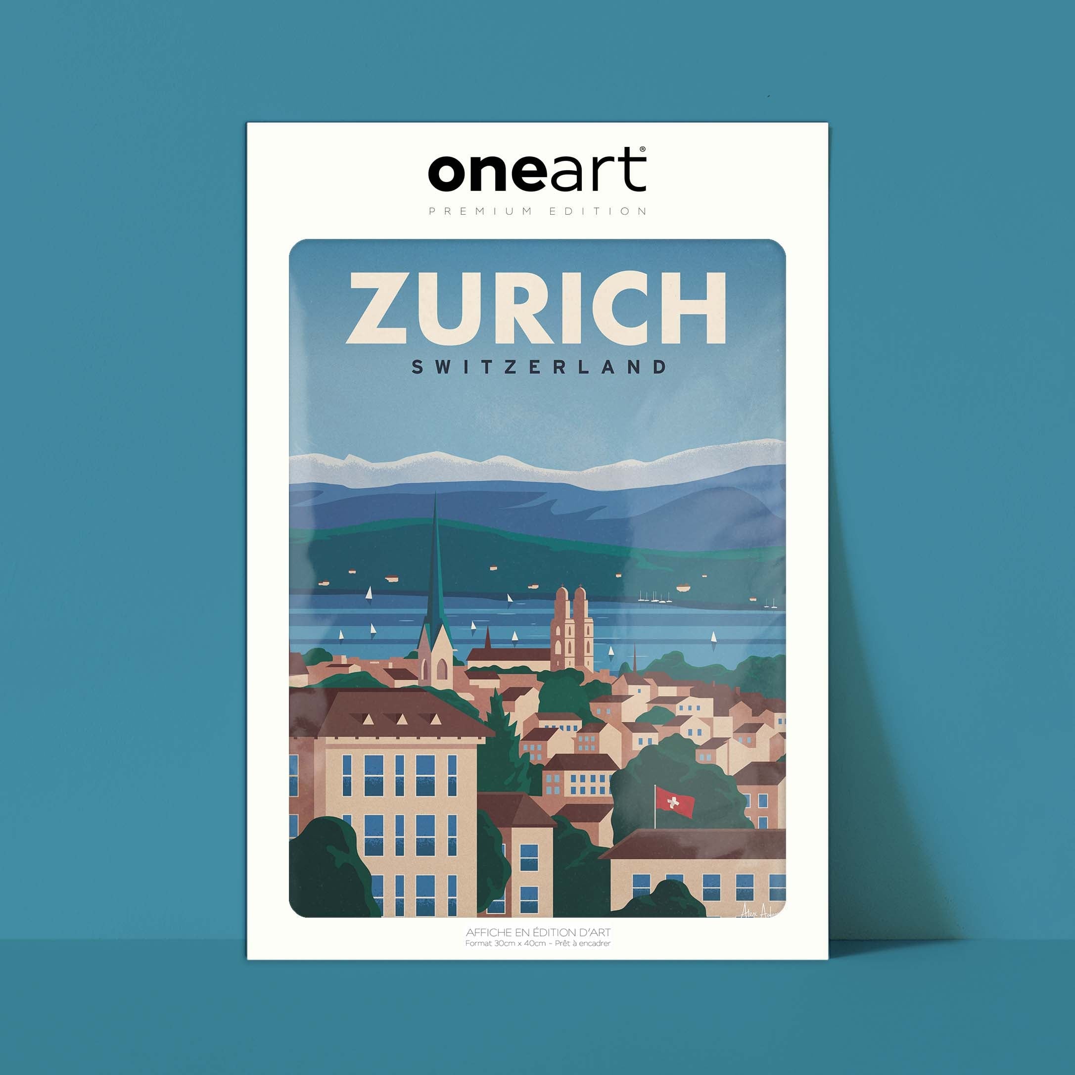 Affiche de voyage Suisse - Zurich par Alex Asfour