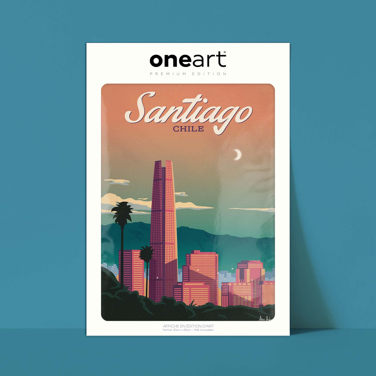 Affiche de voyage Chili - Santiago par Alex Asfour