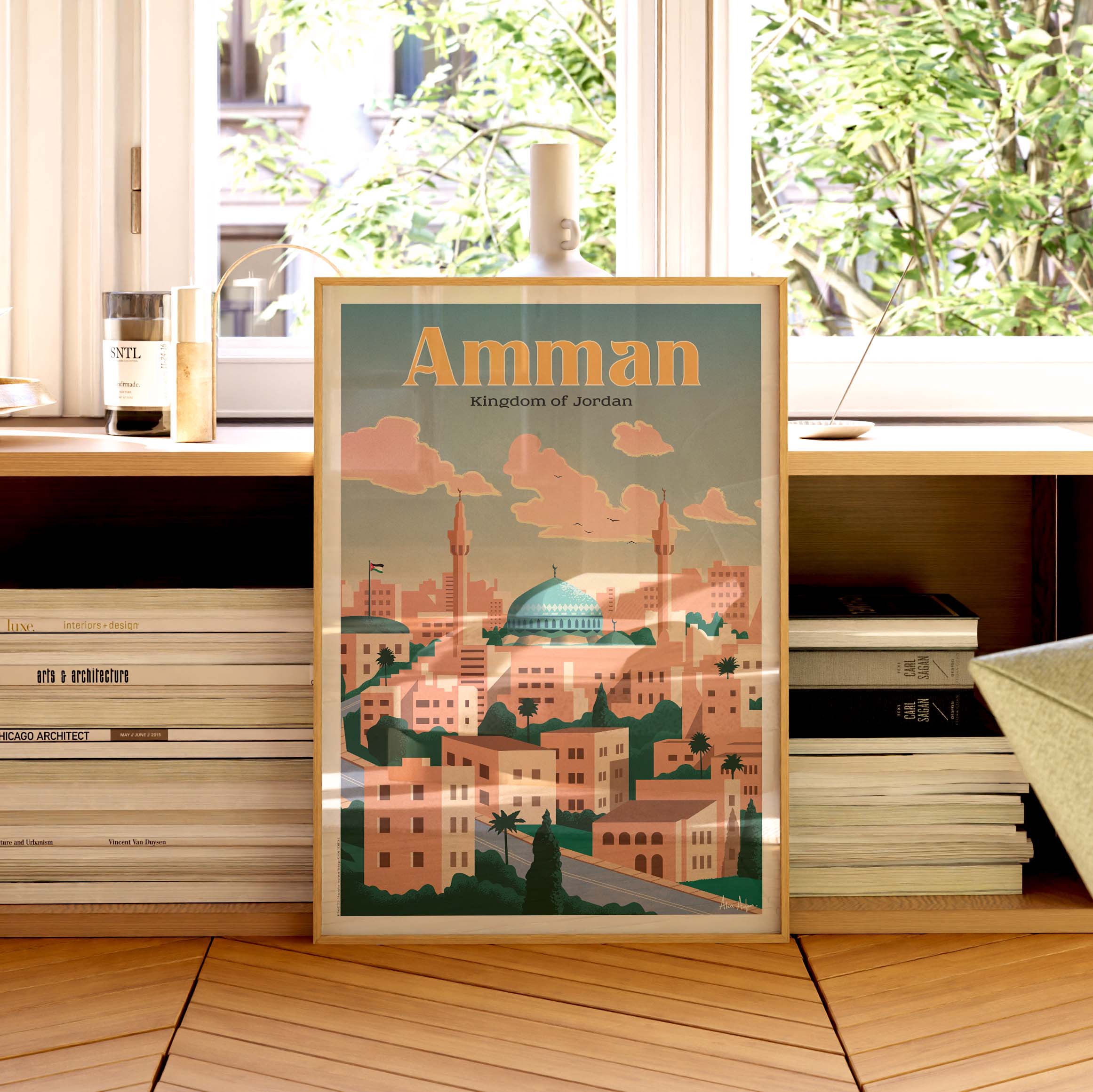 Affiche de voyage Jordanie - Amman par Alex Asfour