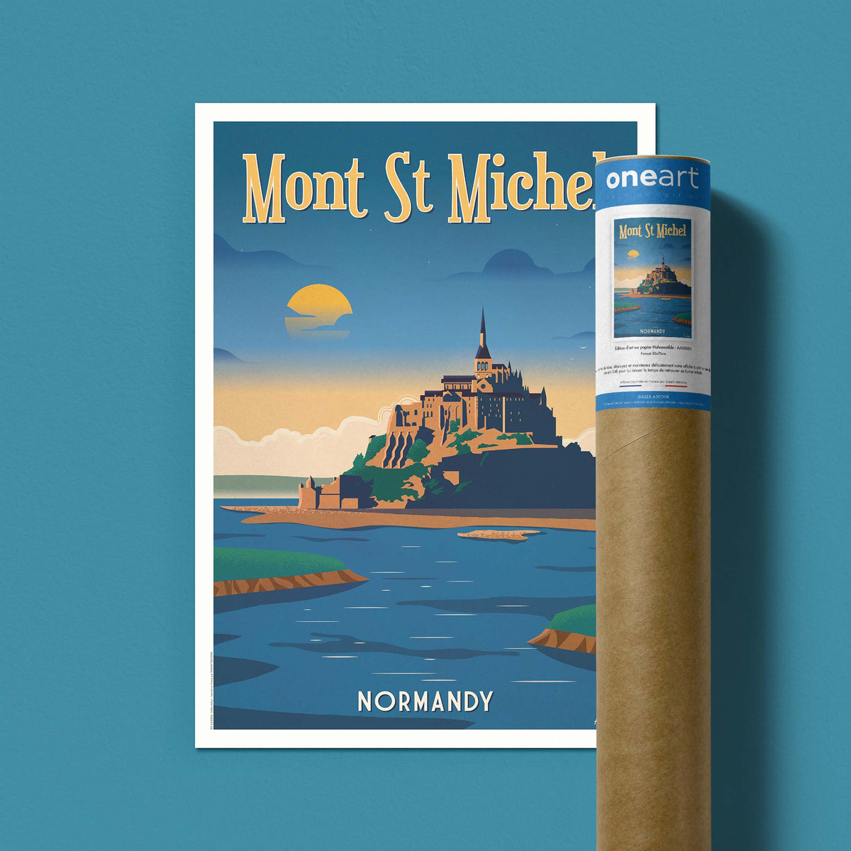 Affiche de voyage France - Mont-Saint-Michel par Alex Asfour