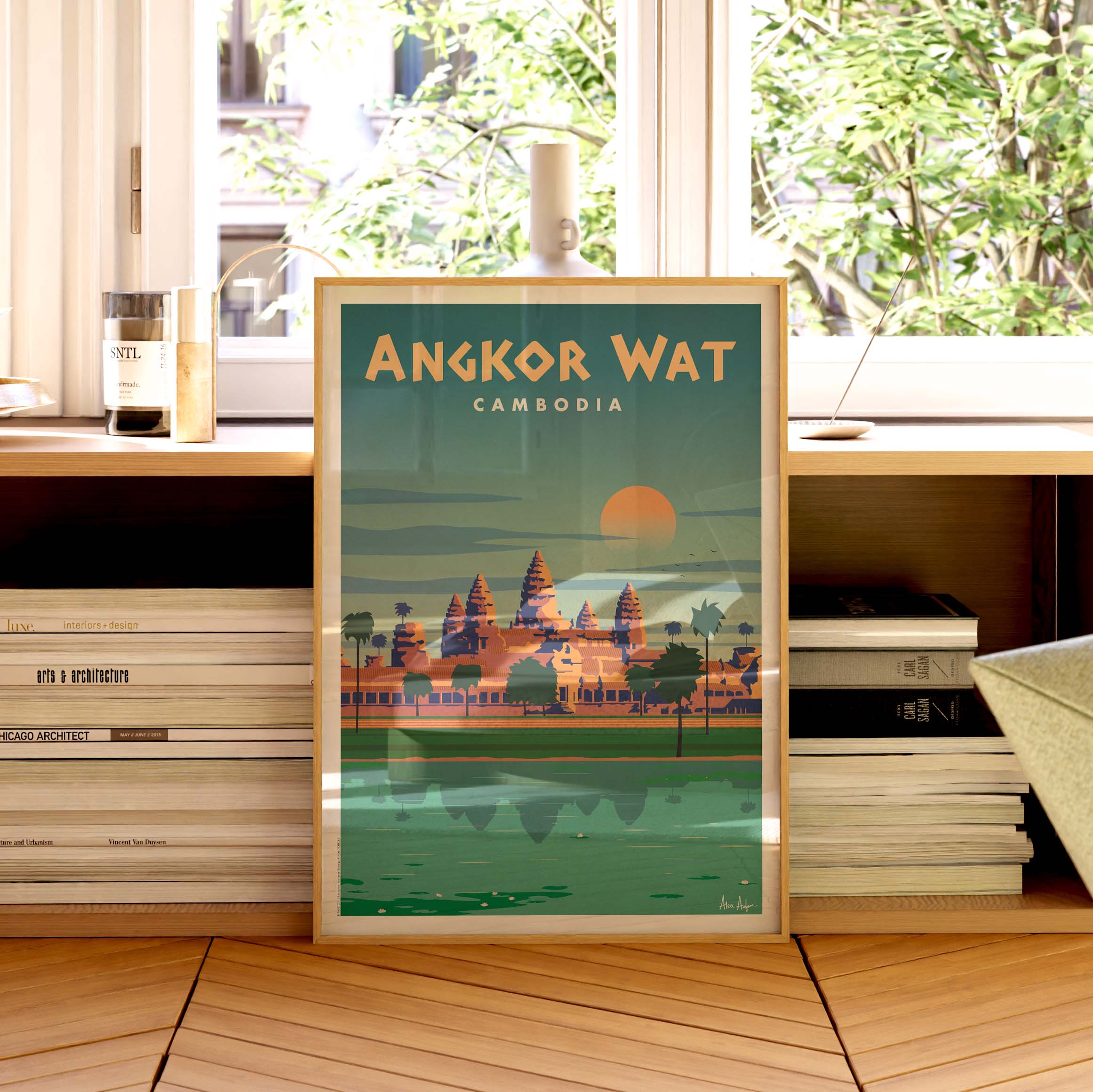 Affiche de voyage Cambodge - Angkor par Alex Asfour