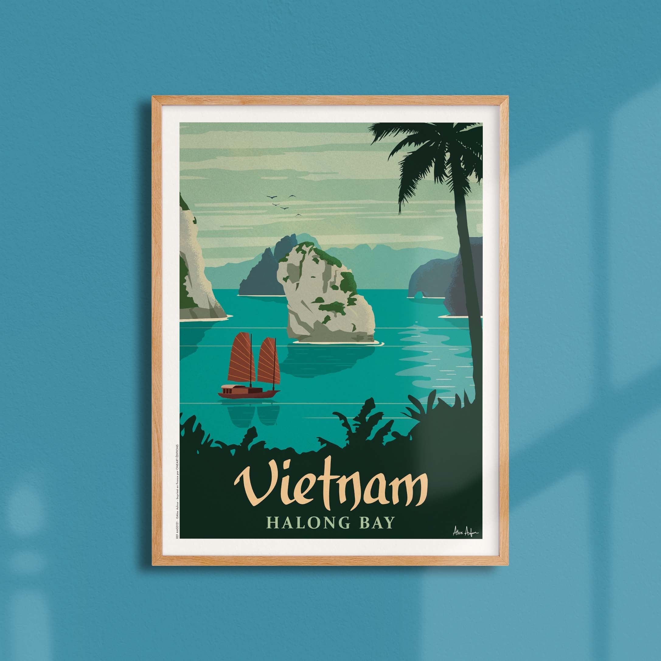 Affiche de voyage Viêt Nam - Baie d’Ha Long par Alex Asfour