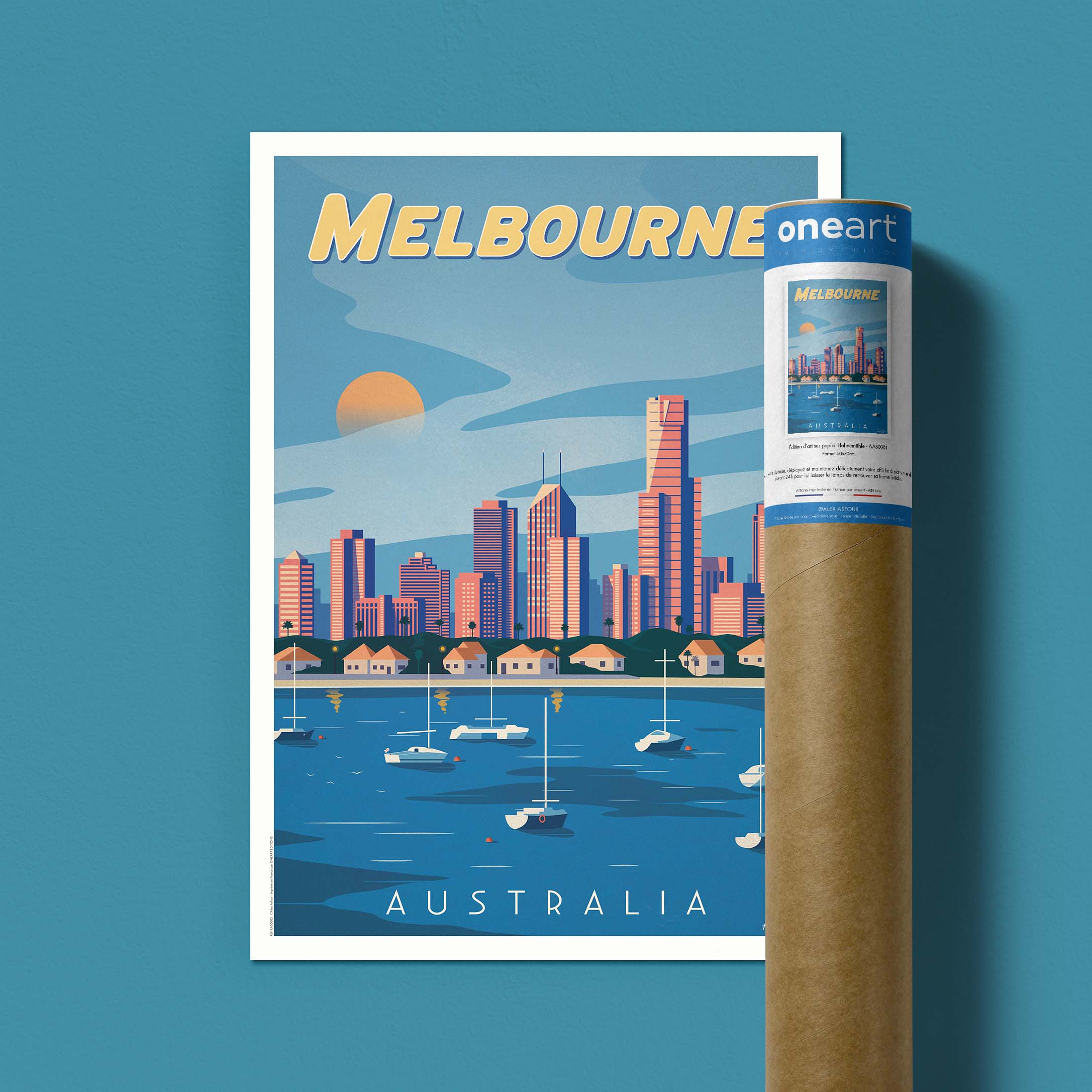 Affiche de voyage Australie - Melbourne par Alex Asfour