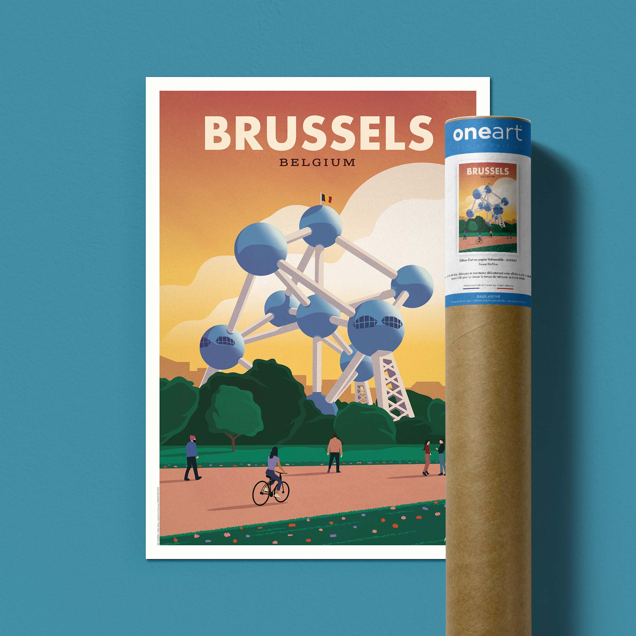 Affiche de voyage Belgique - Bruxelles par Alex Asfour