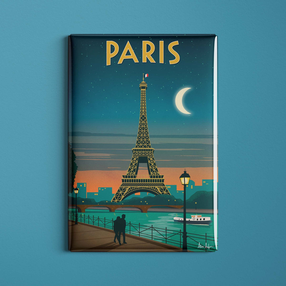 Magnet de voyage France - Paris - Tour Eiffel au clair de lune par Alex Asfour