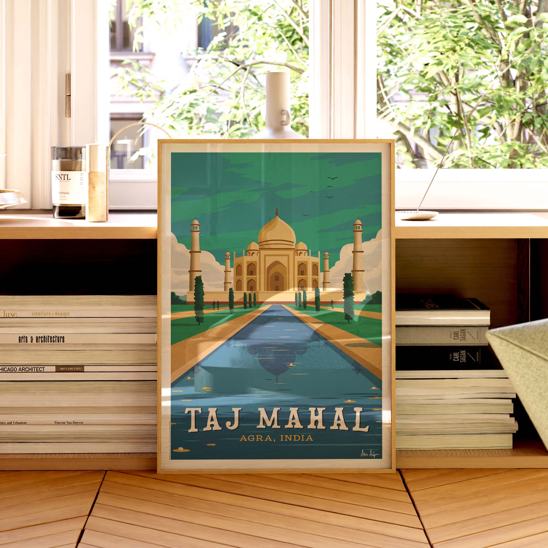 Affiche de voyage Inde - Taj Mahal par Alex Asfour