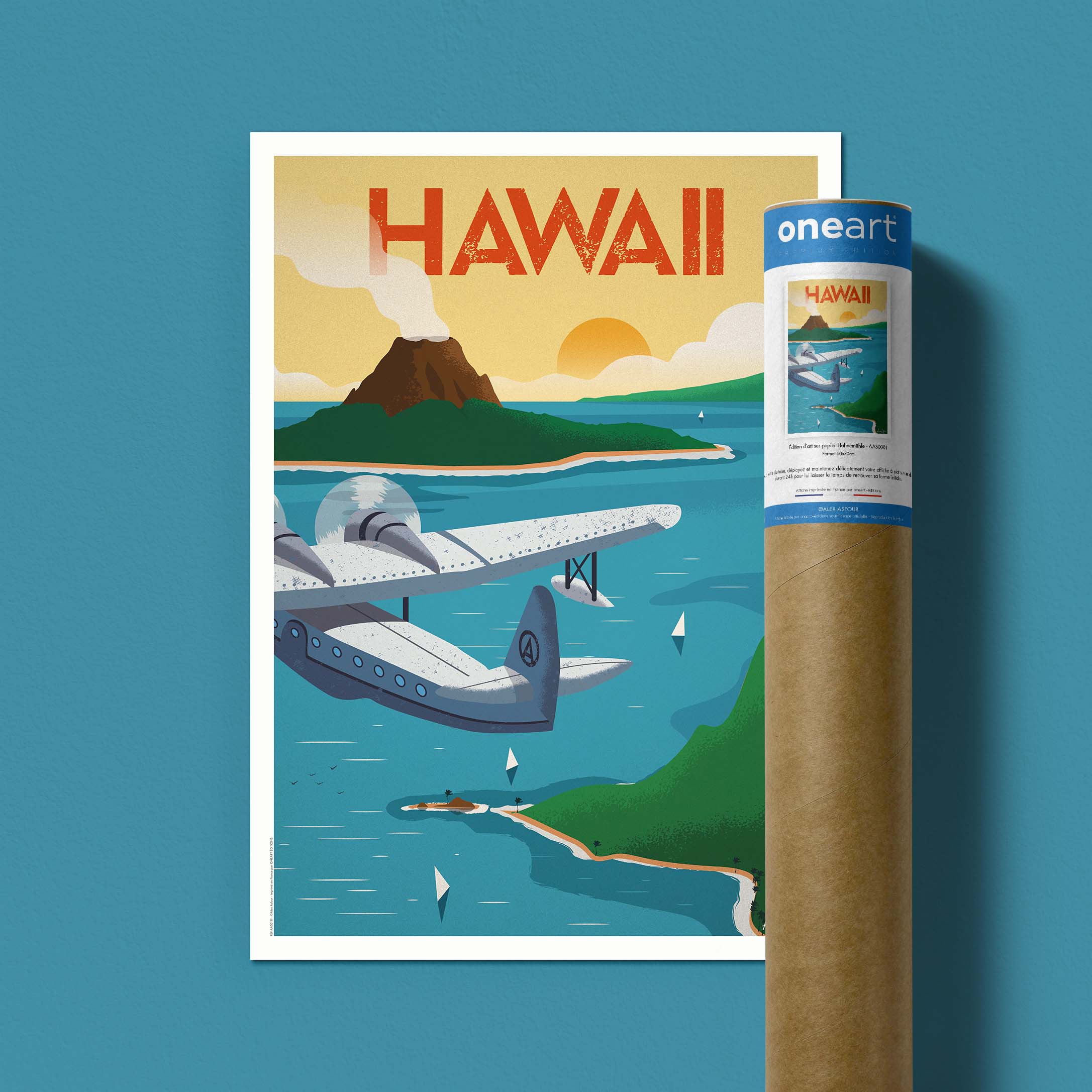 Affiche de voyage États-Unis - Hawaï par Alex Asfour