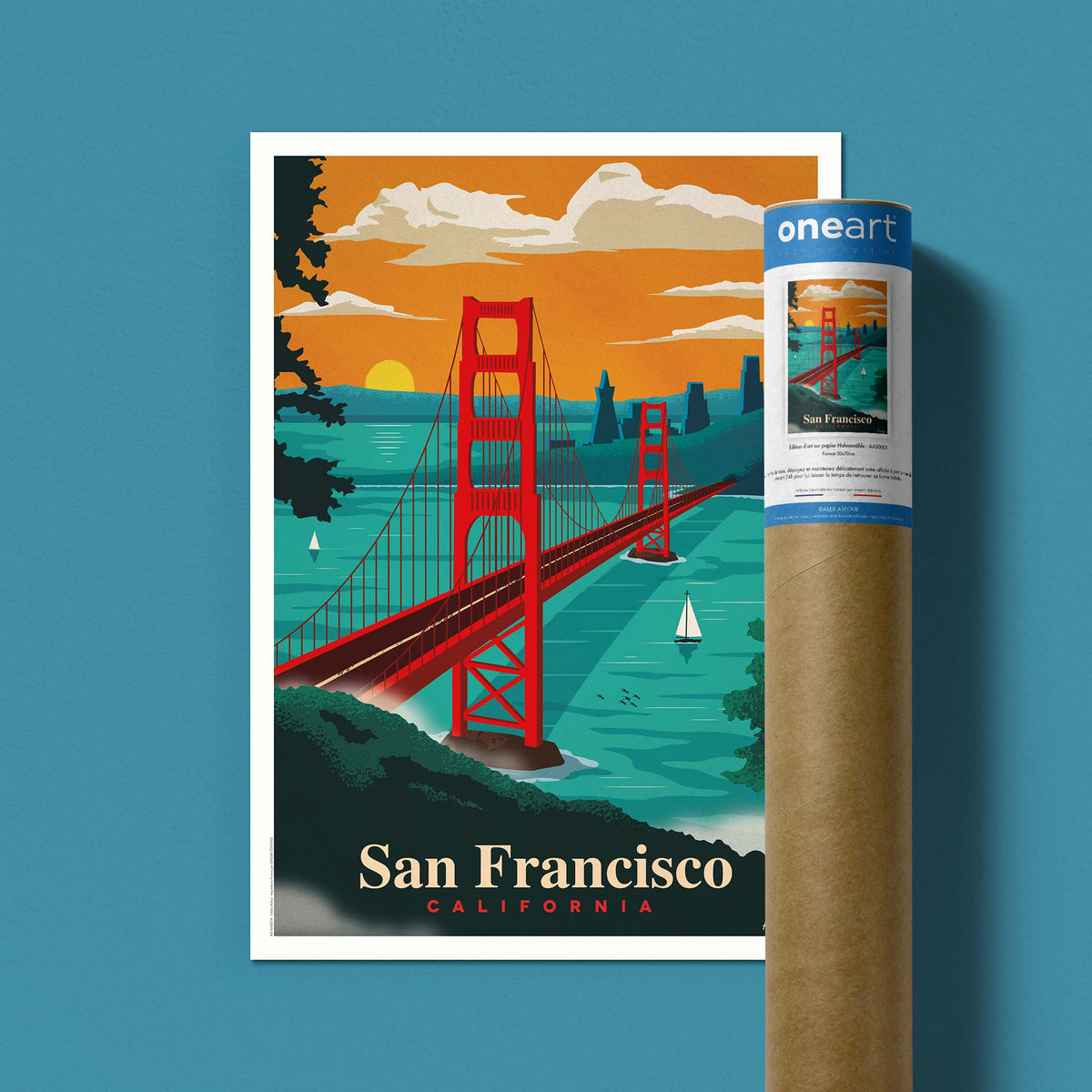 Affiche de voyage États-Unis - San Francisco par Alex Asfour