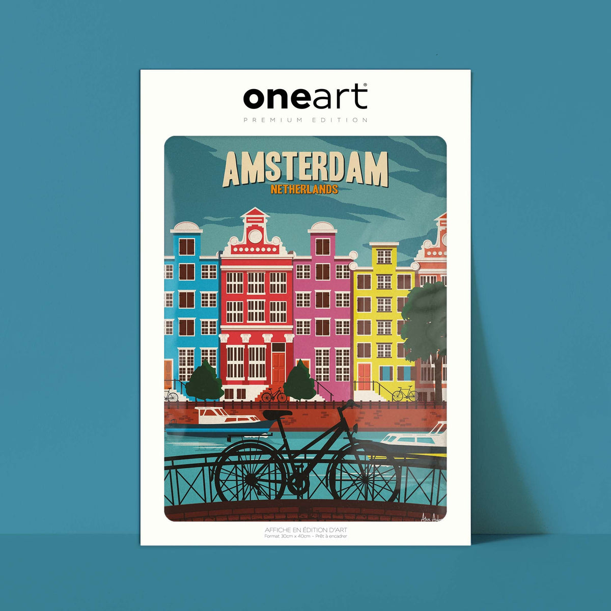 Affiche de voyage Pays-Bas - Amsterdam par Alex Asfour