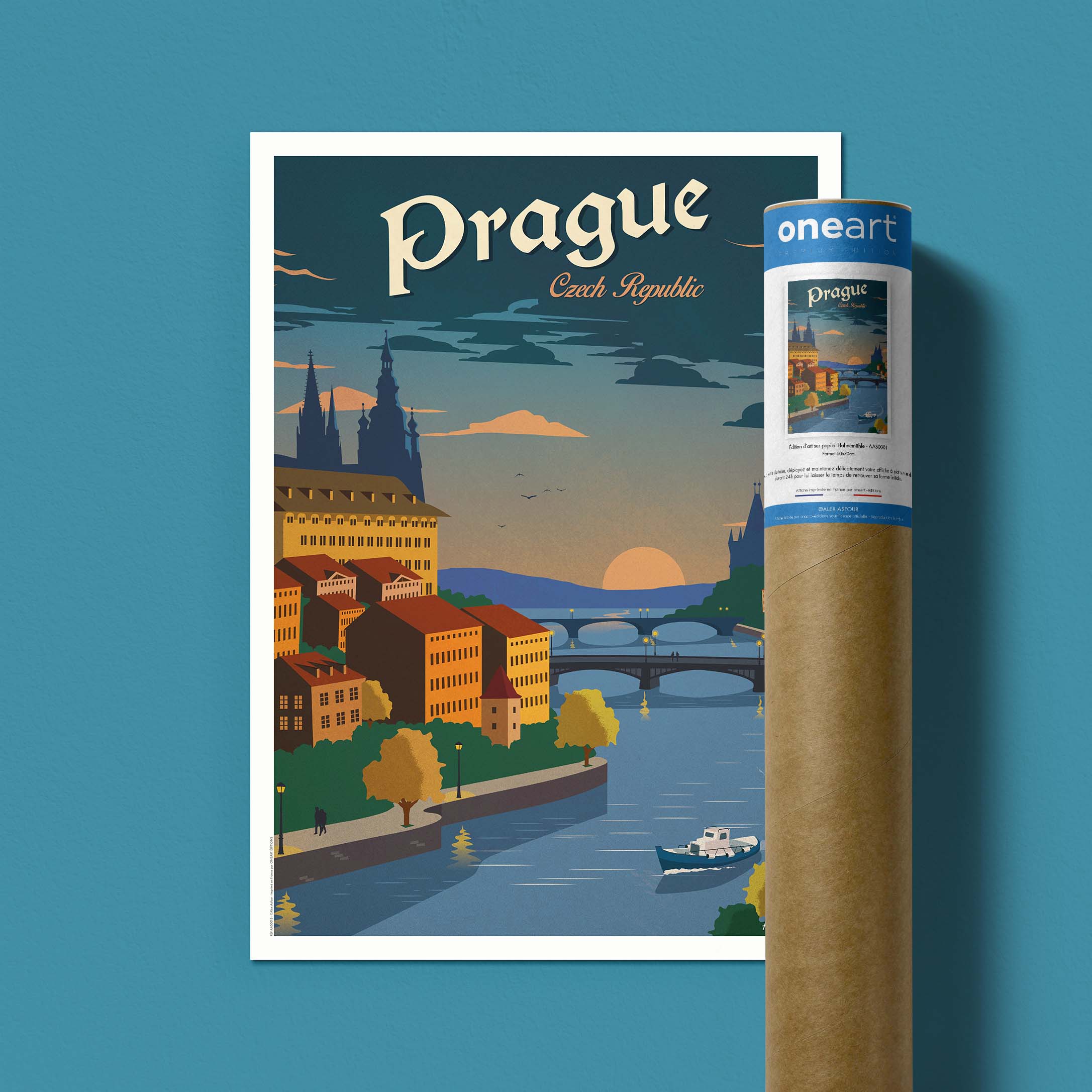 Affiche de voyage République tchèque - Prague par Alex Asfour