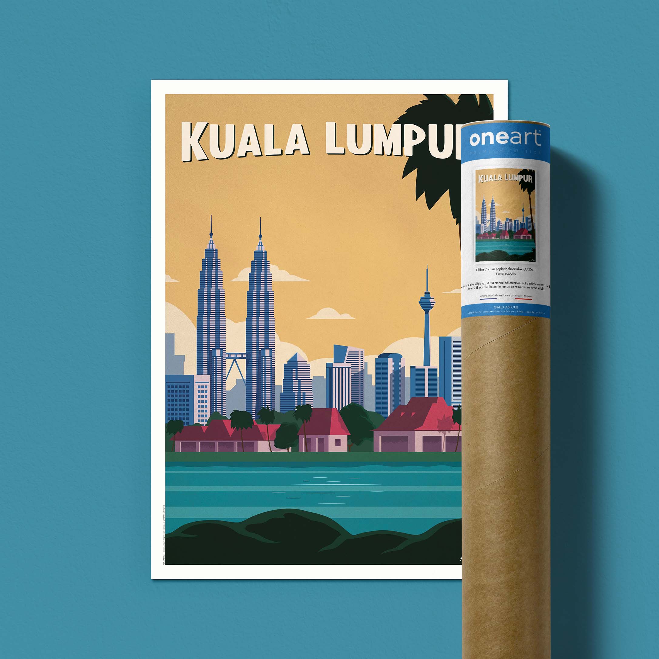 Affiche de voyage Malaisie - Kuala Lumpur par Alex Asfour