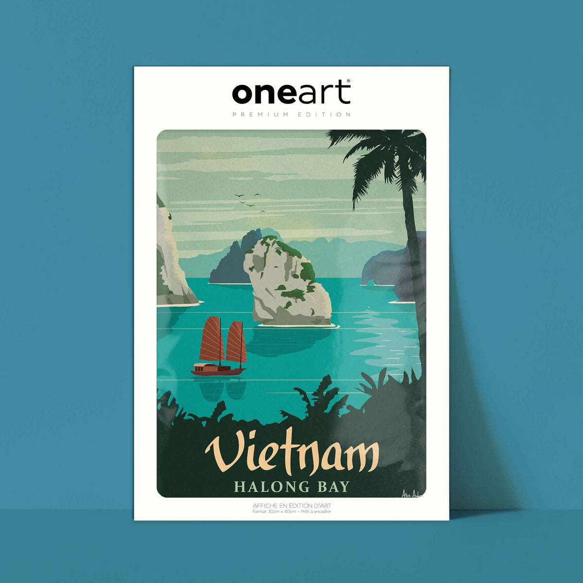 Affiche de voyage Viêt Nam - Baie d’Ha Long par Alex Asfour