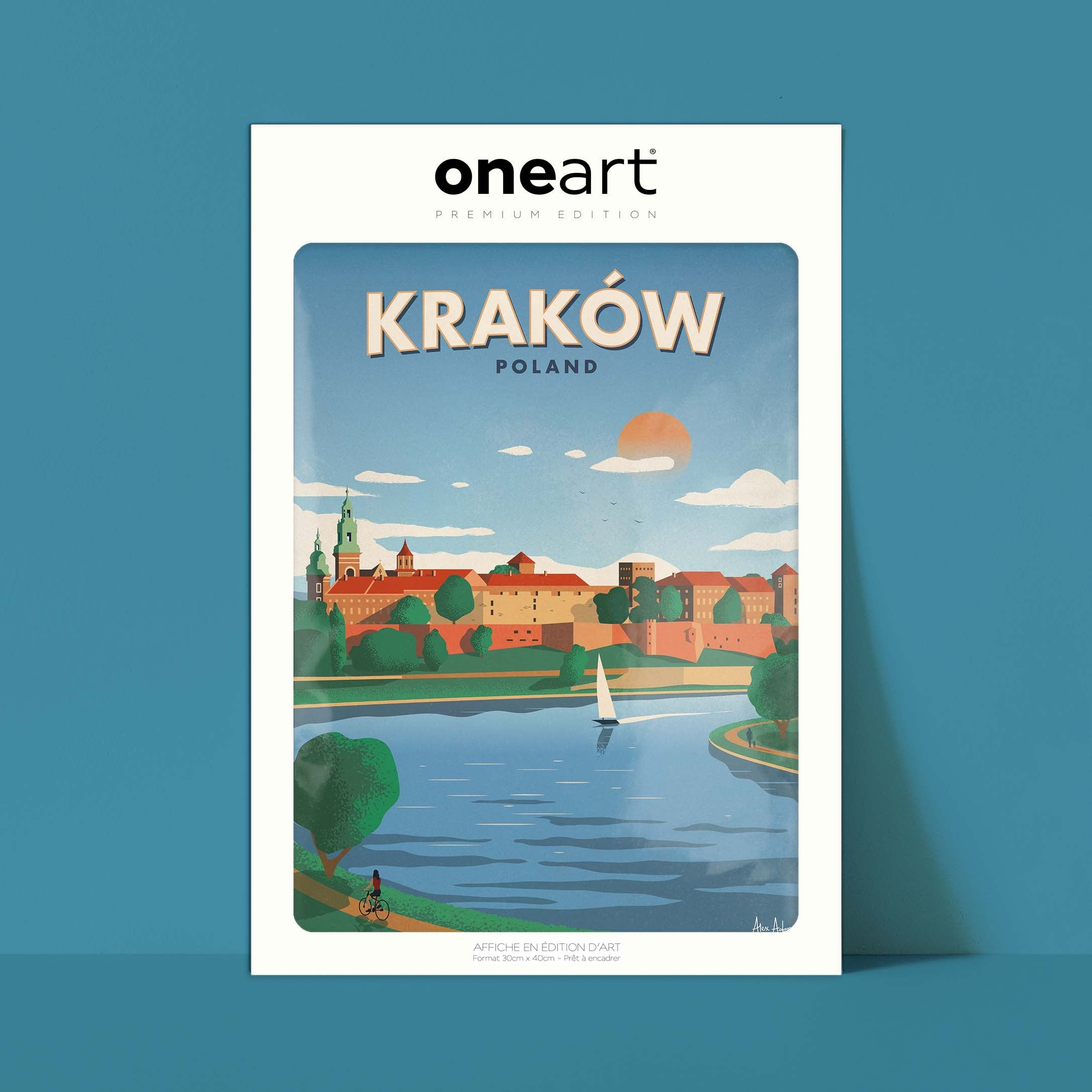 Affiche de voyage Pologne - Cracovie par Alex Asfour