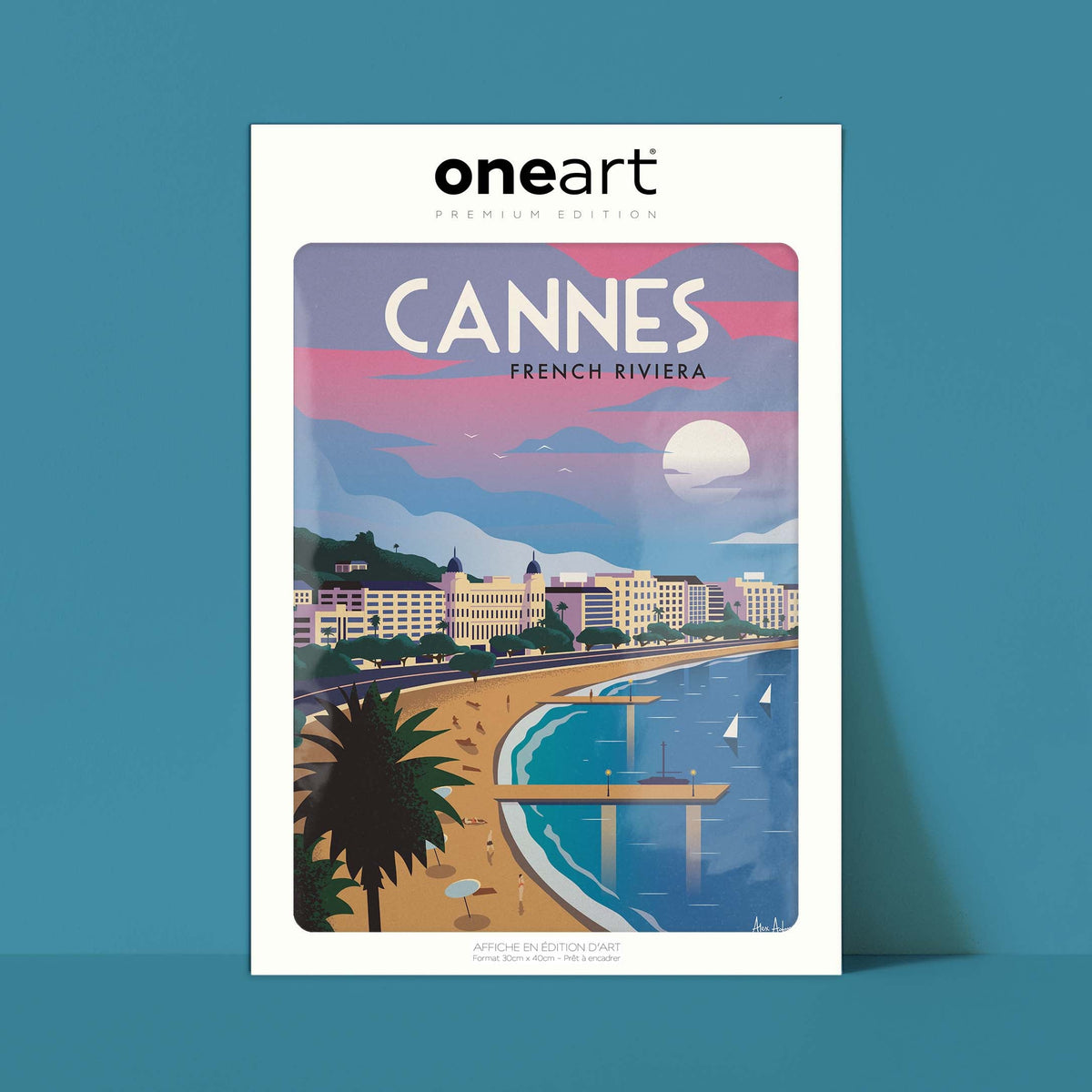 Affiche de voyage France - Cannes par Alex Asfour