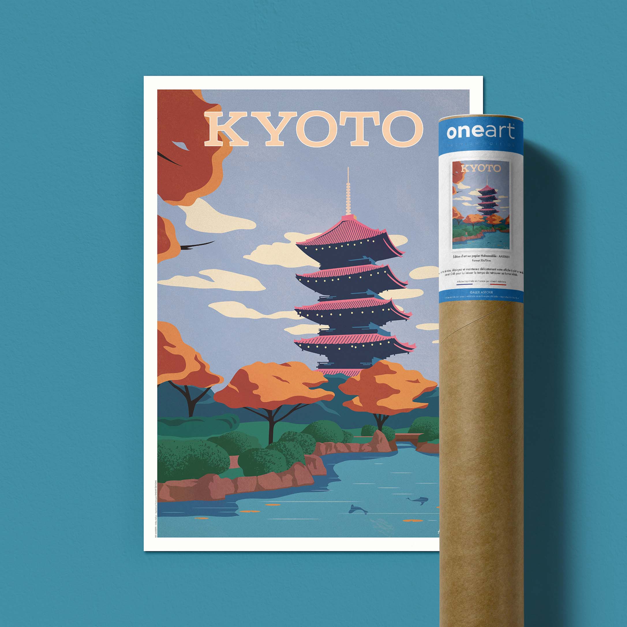 Affiche de voyage Japon - Kyoto par Alex Asfour
