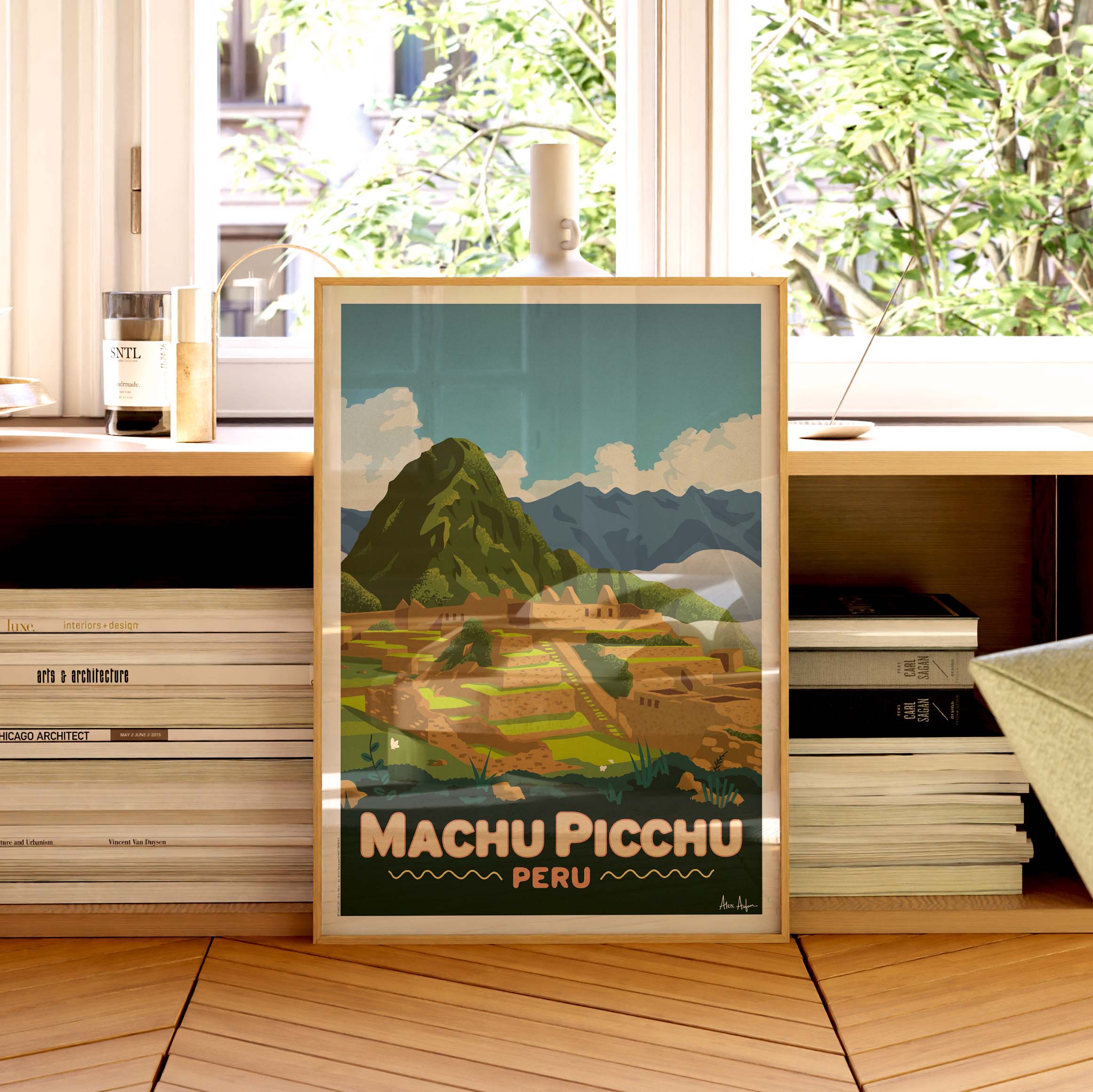 Affiche de voyage Pérou - Machu Picchu par Alex Asfour