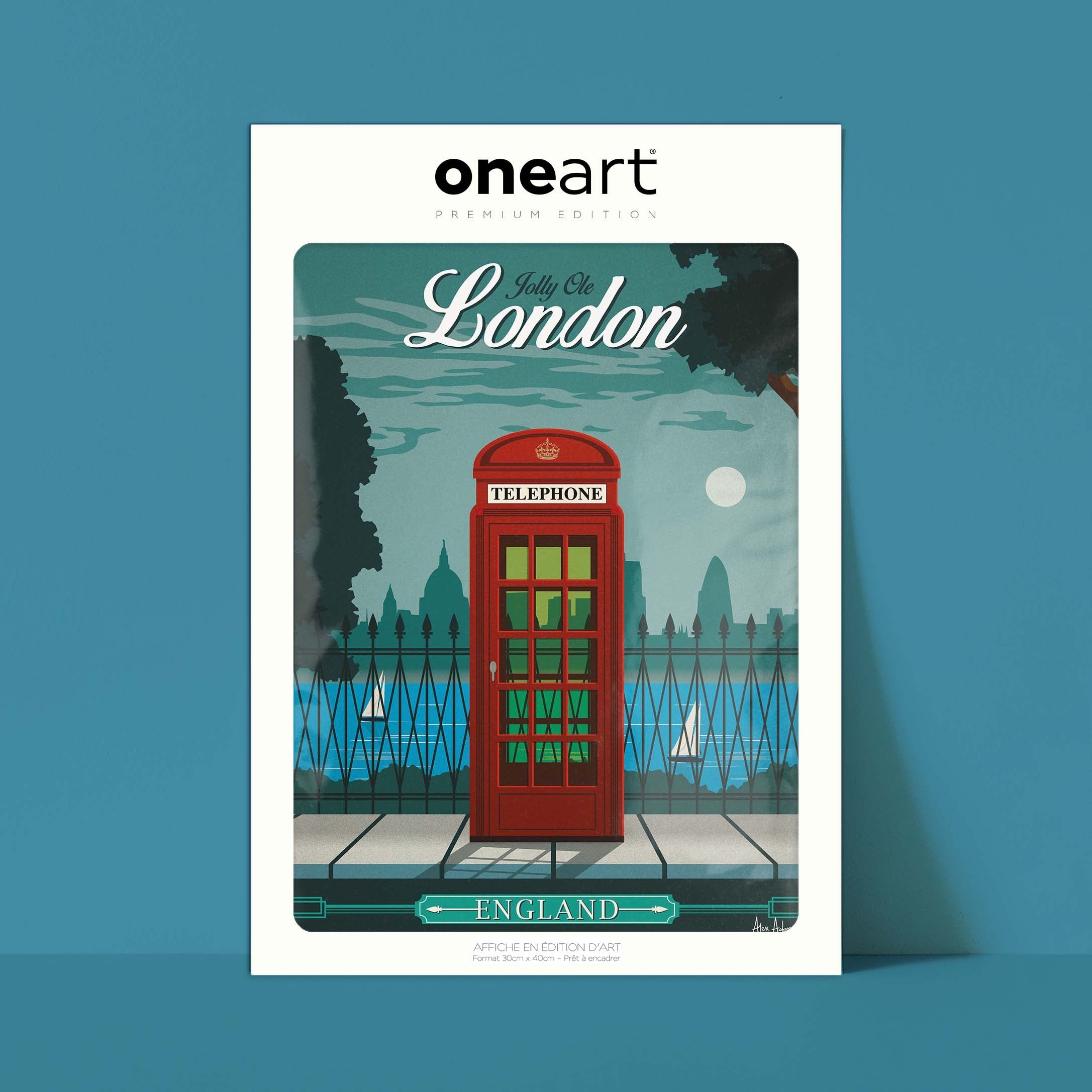 Affiche de voyage Angleterre - Londres - Cabine téléphonique par Alex Asfour