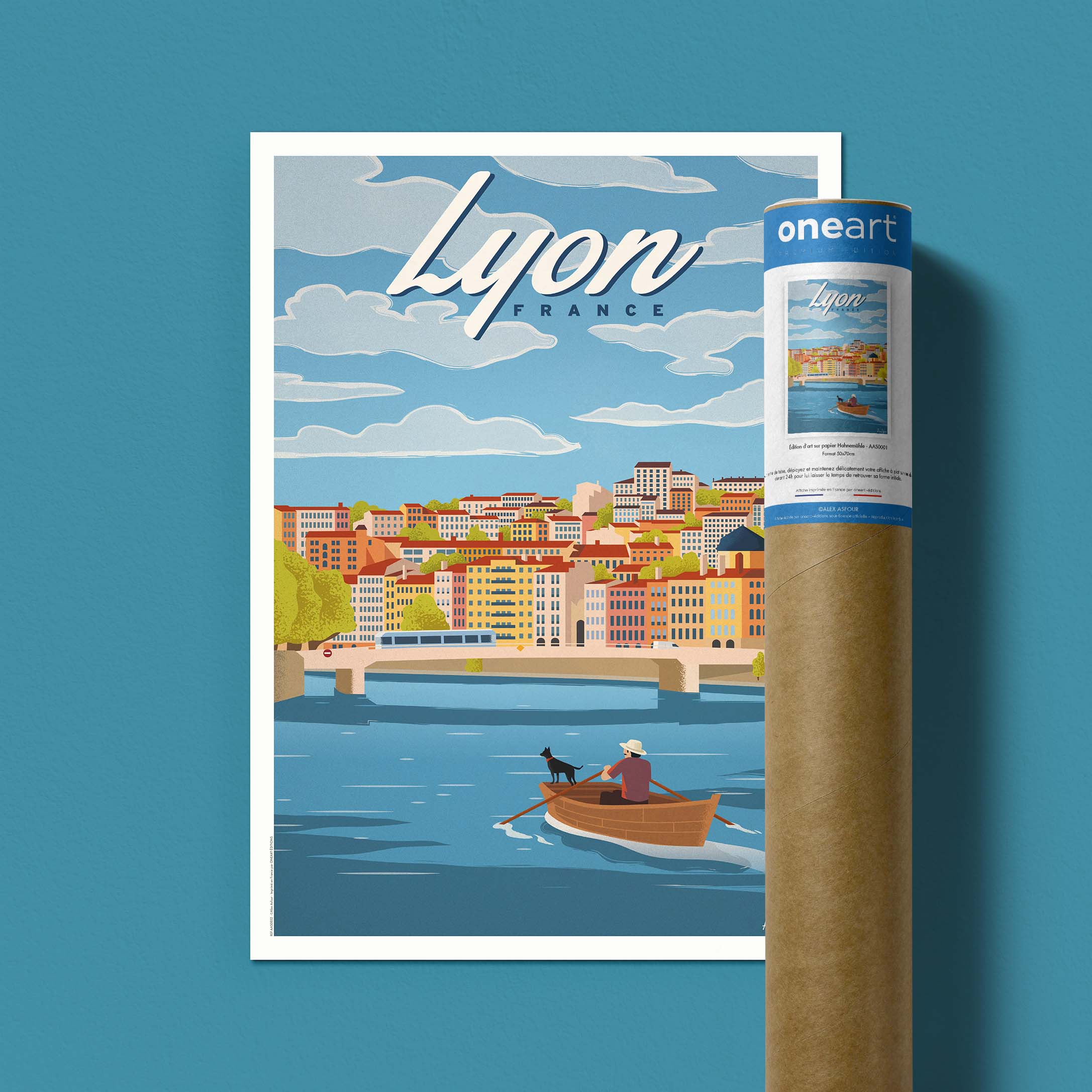 Affiche de voyage France - Lyon par Alex Asfour