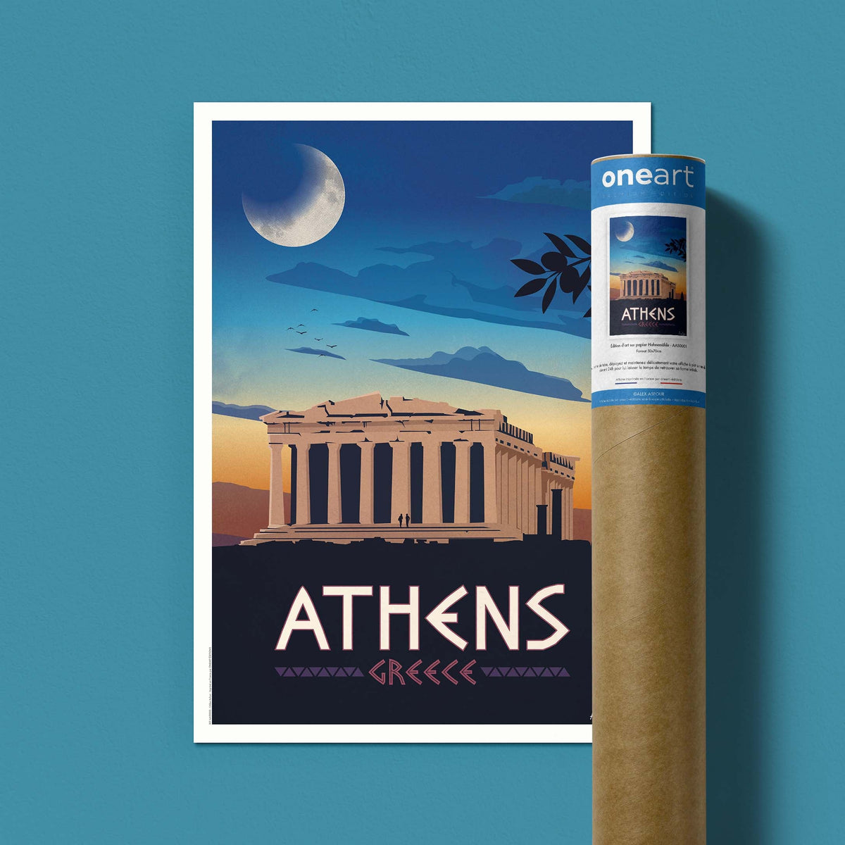Affiche de voyage Grèce - Athènes par Alex Asfour