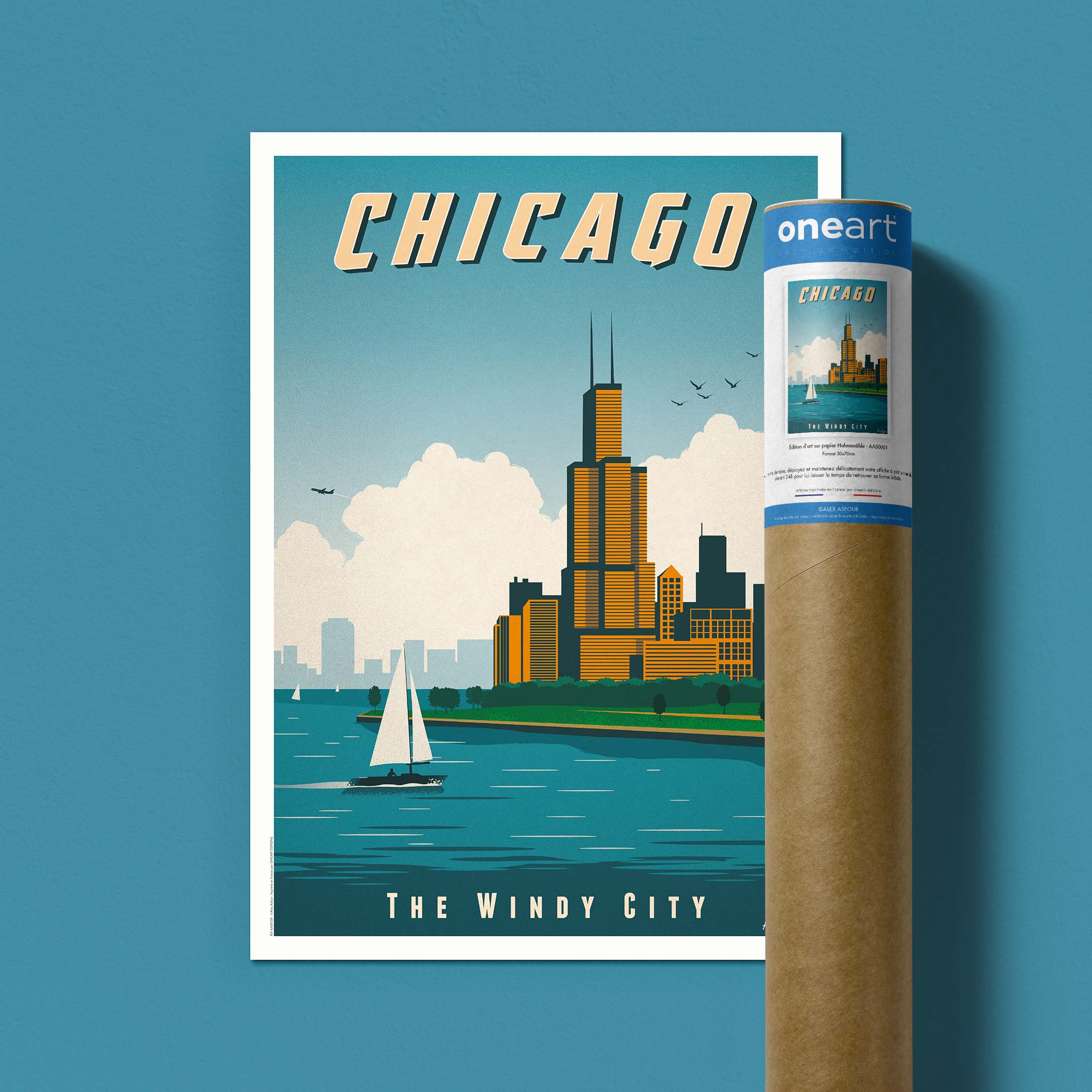 Affiche de voyage États-Unis - Chicago par Alex Asfour