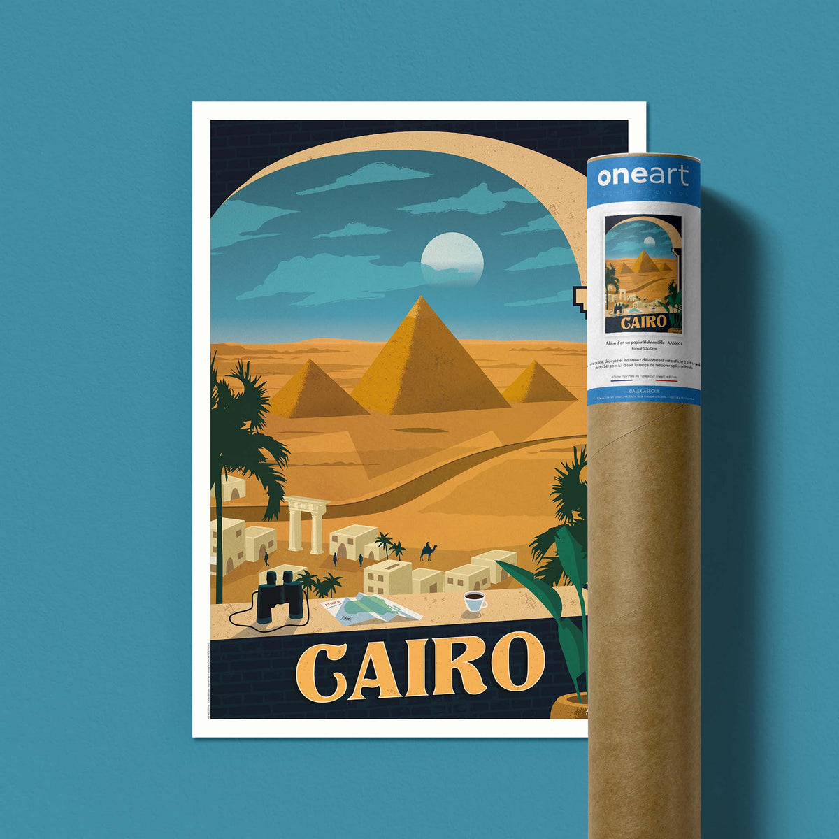 Affiche de voyage Égypte - Le Caire par Alex Asfour