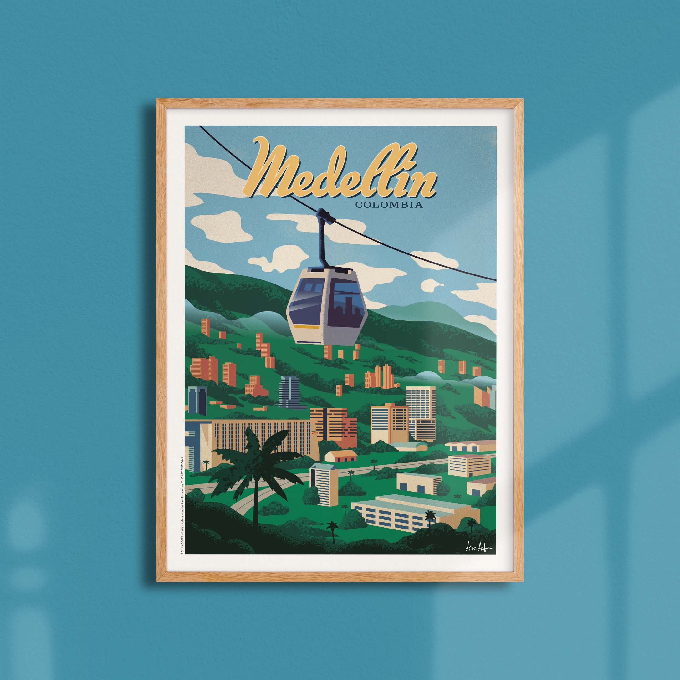 Affiche de voyage Colombie - Medellín par Alex Asfour