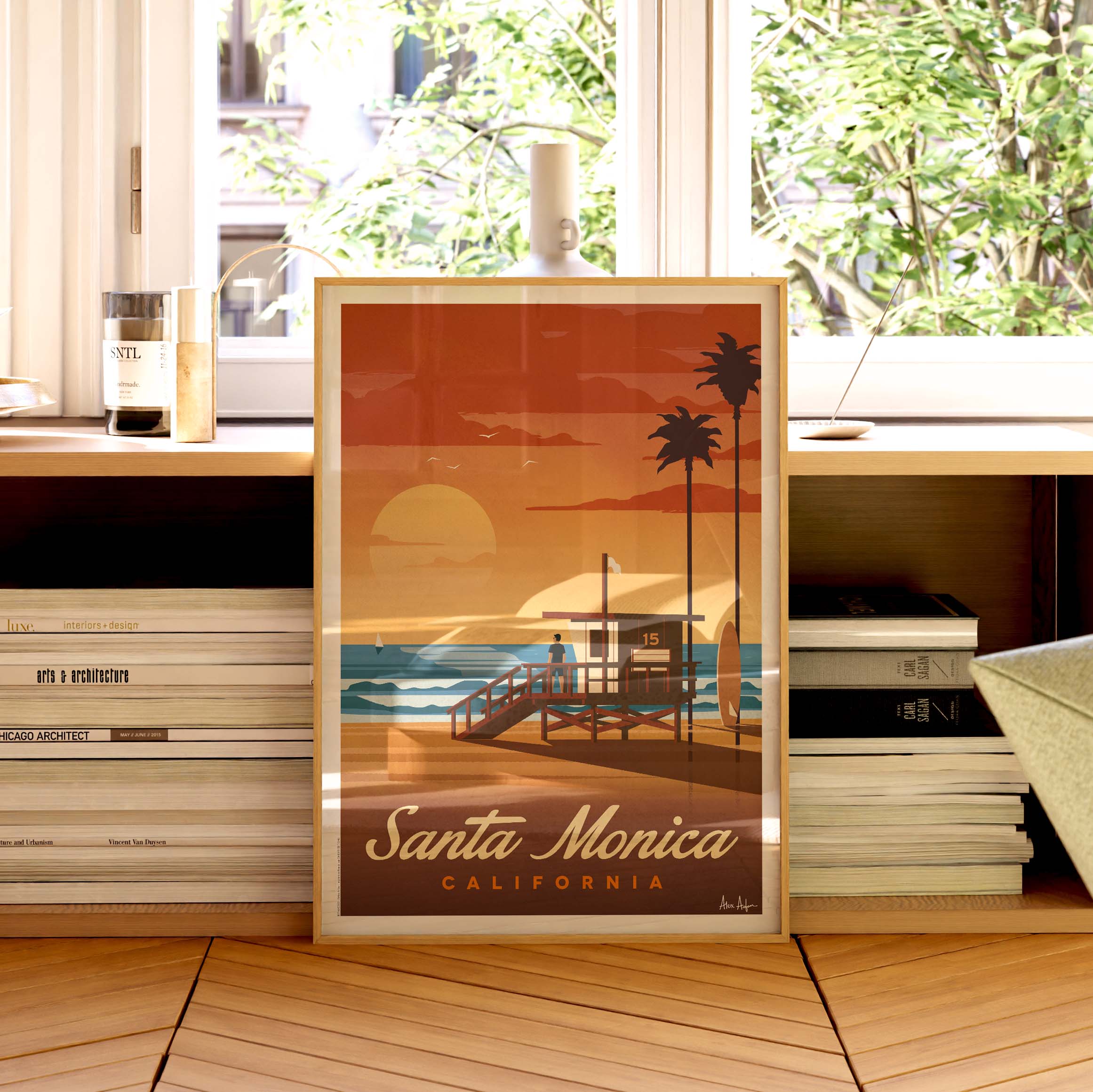 Affiche de voyage États-Unis - Santa Monica par Alex Asfour