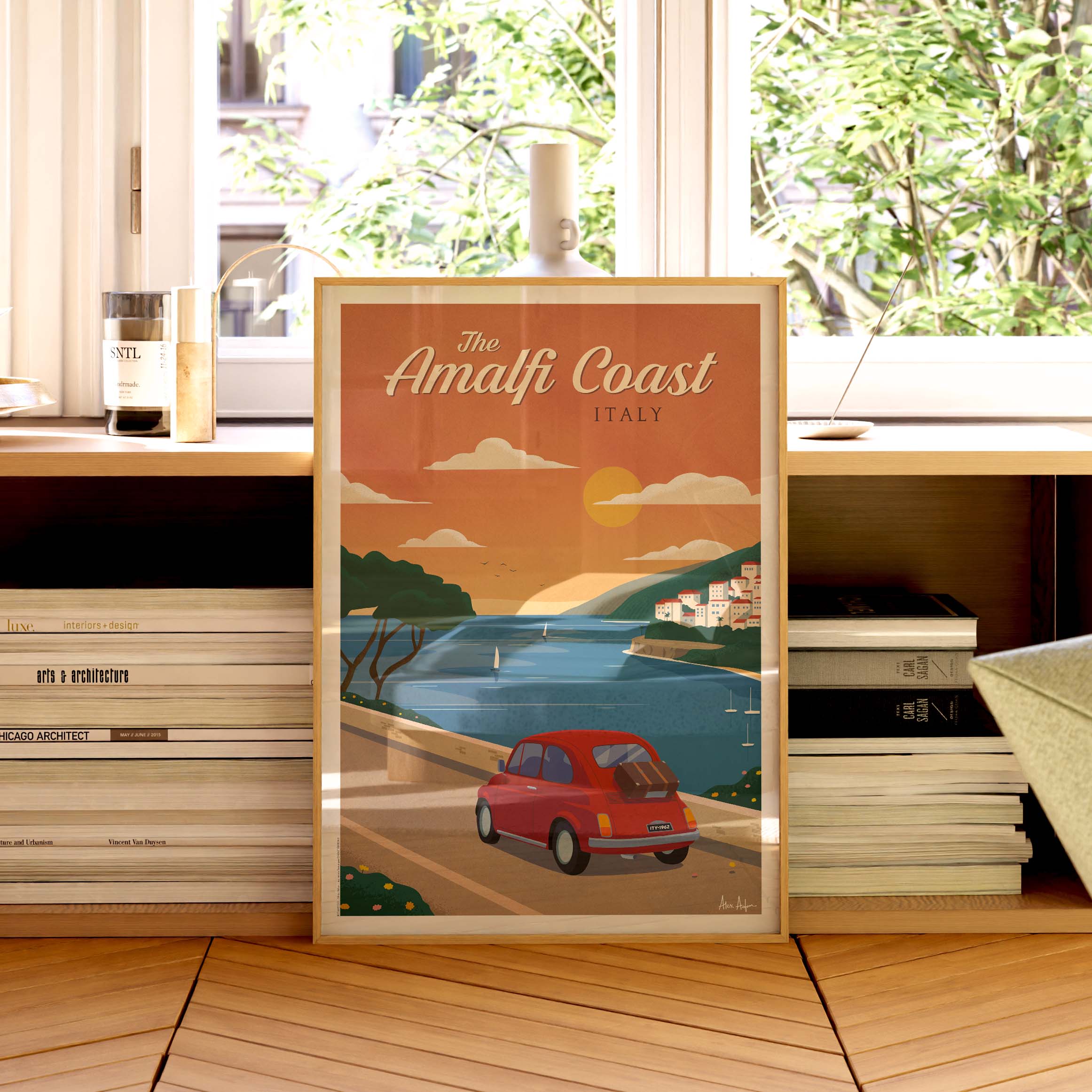 Affiche de voyage Italie - La côte amalfitaine par Alex Asfour