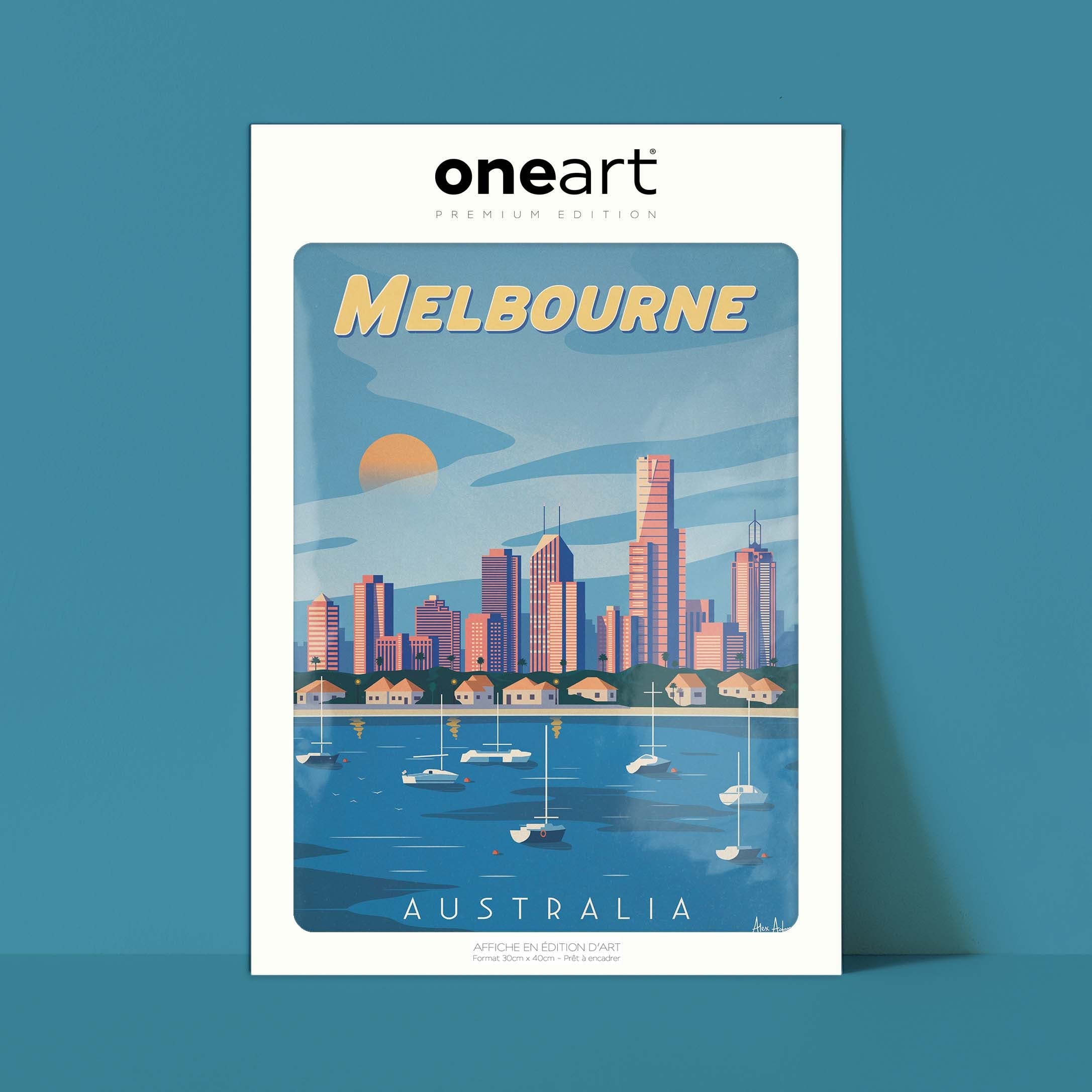 Affiche de voyage Australie - Melbourne par Alex Asfour