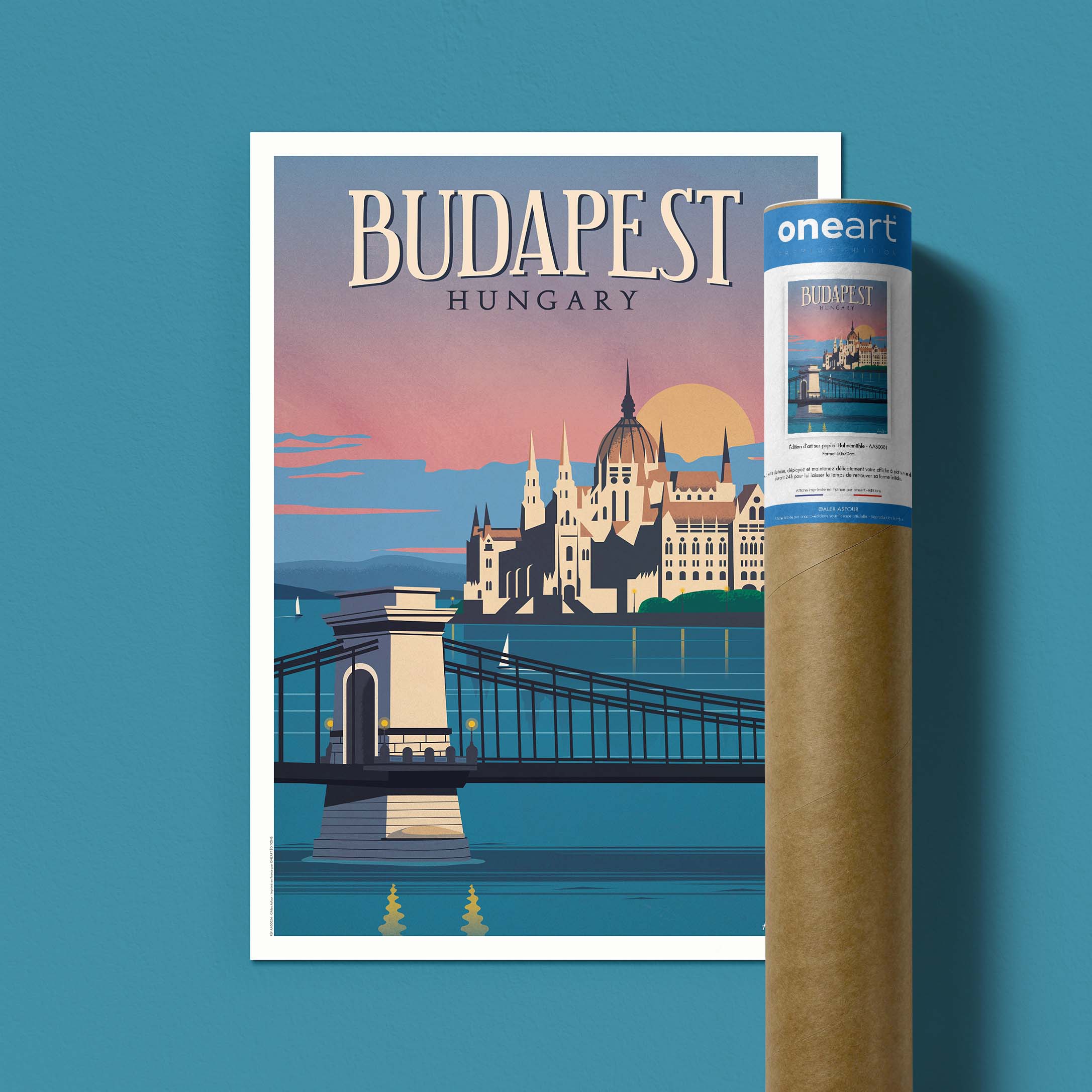Affiche de voyage Hongrie - Budapest par Alex Asfour