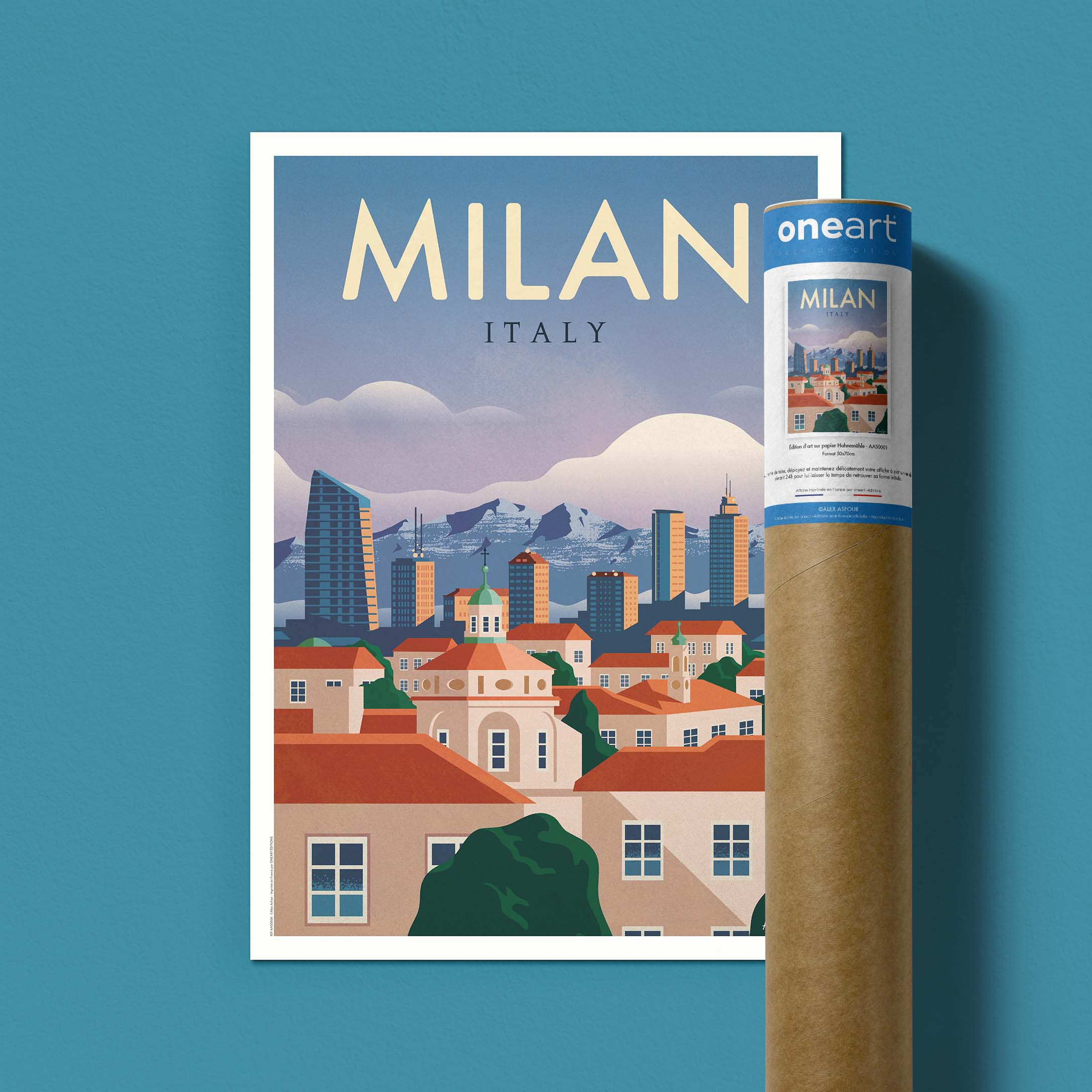 Affiche de voyage Italie - Milan par Alex Asfour