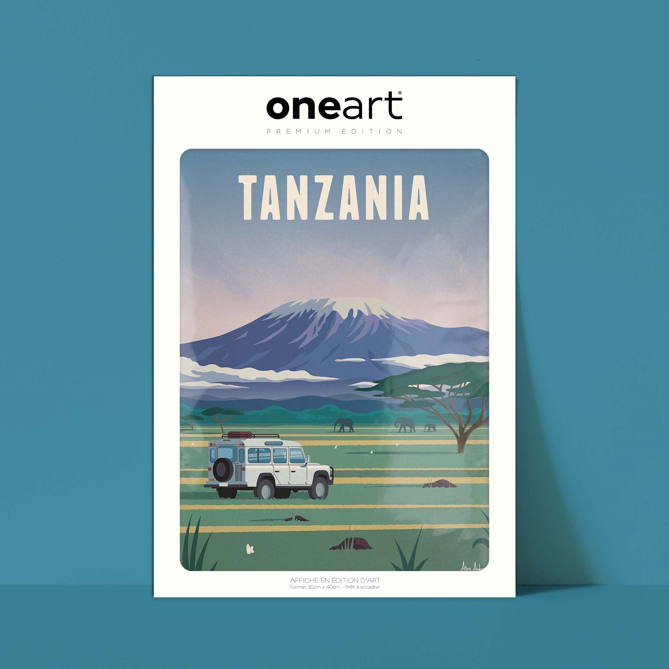 Affiche de voyage Tanzanie - Kilimandjaro par Alex Asfour