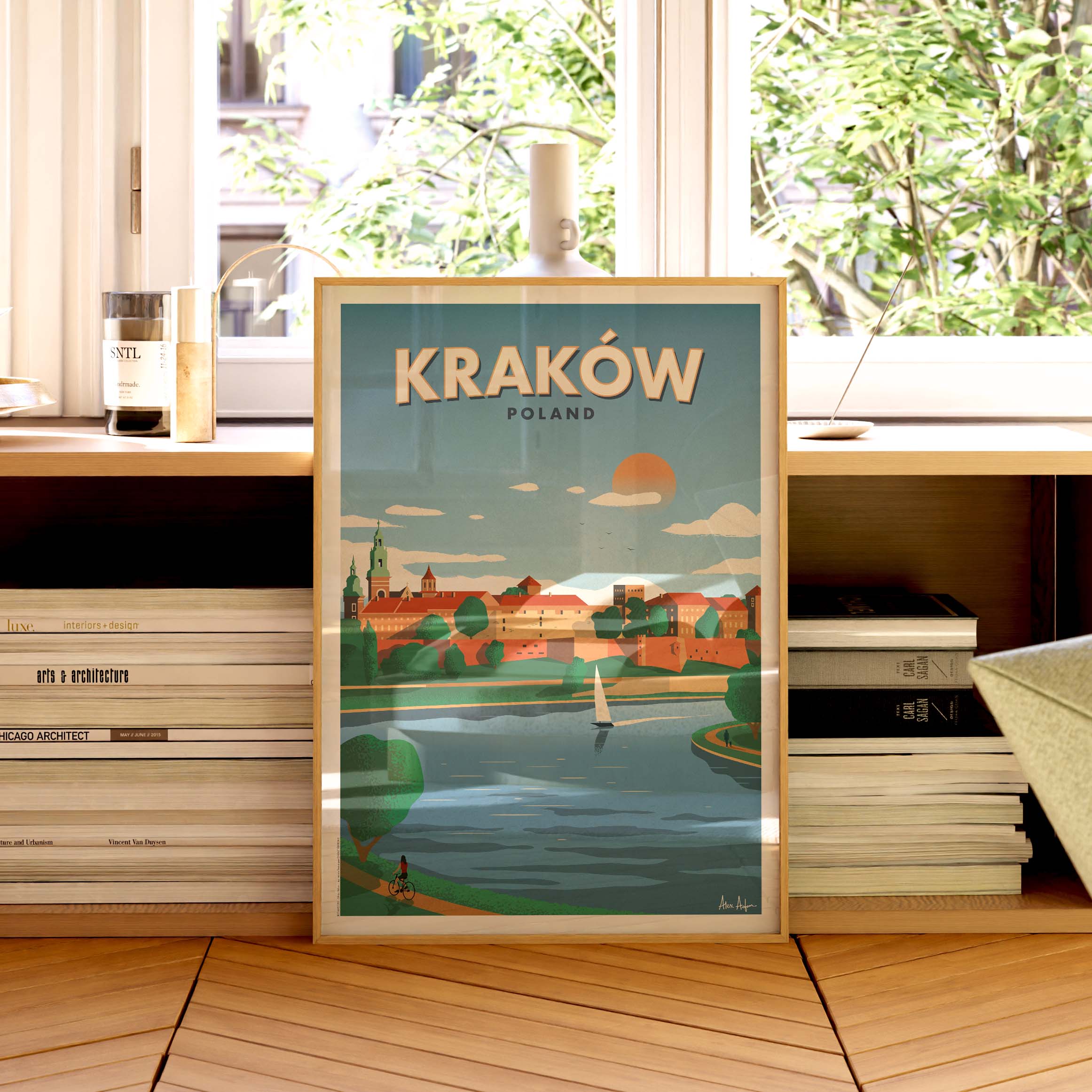 Affiche de voyage Pologne - Cracovie par Alex Asfour