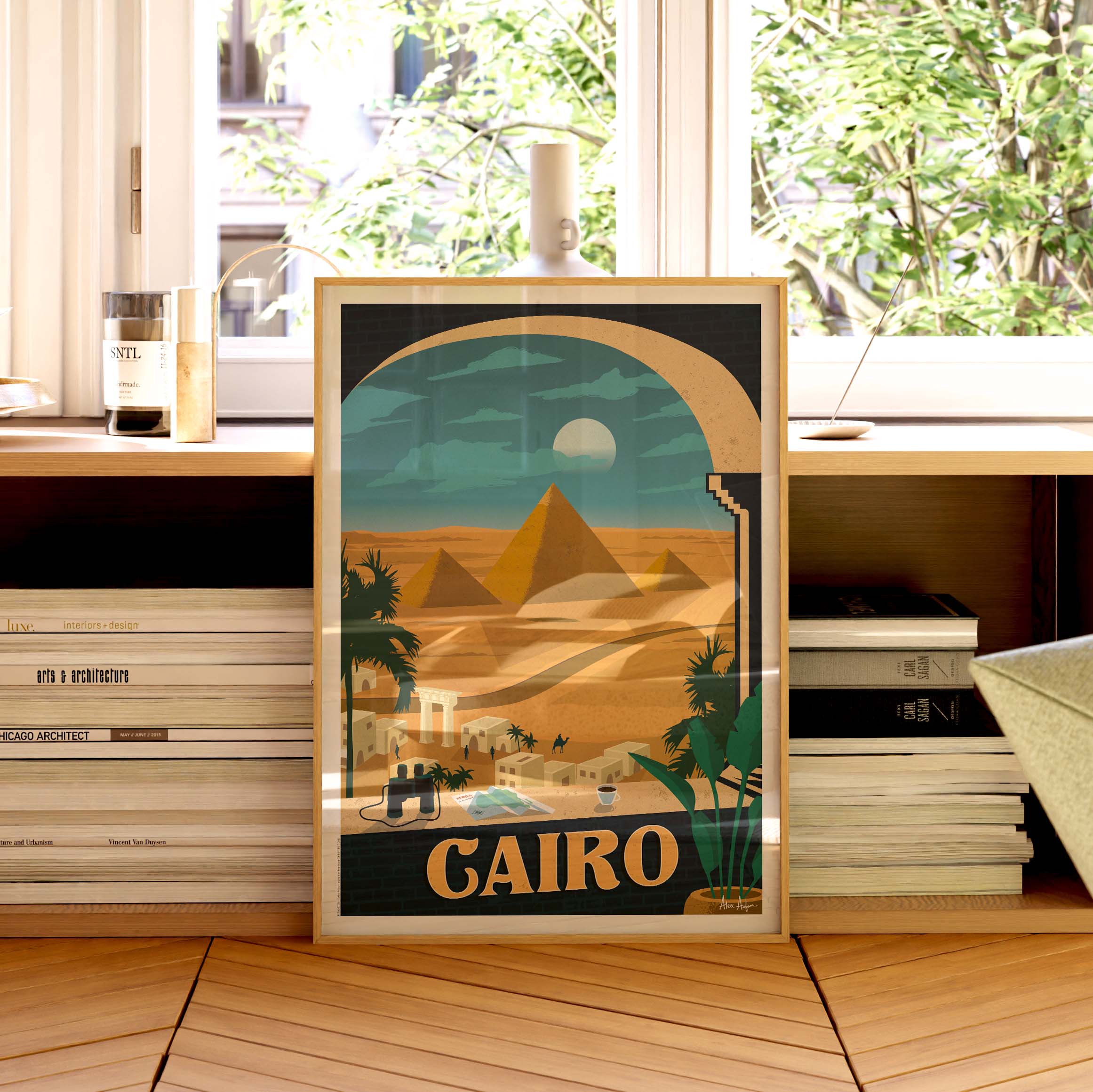 Affiche de voyage Égypte - Le Caire par Alex Asfour